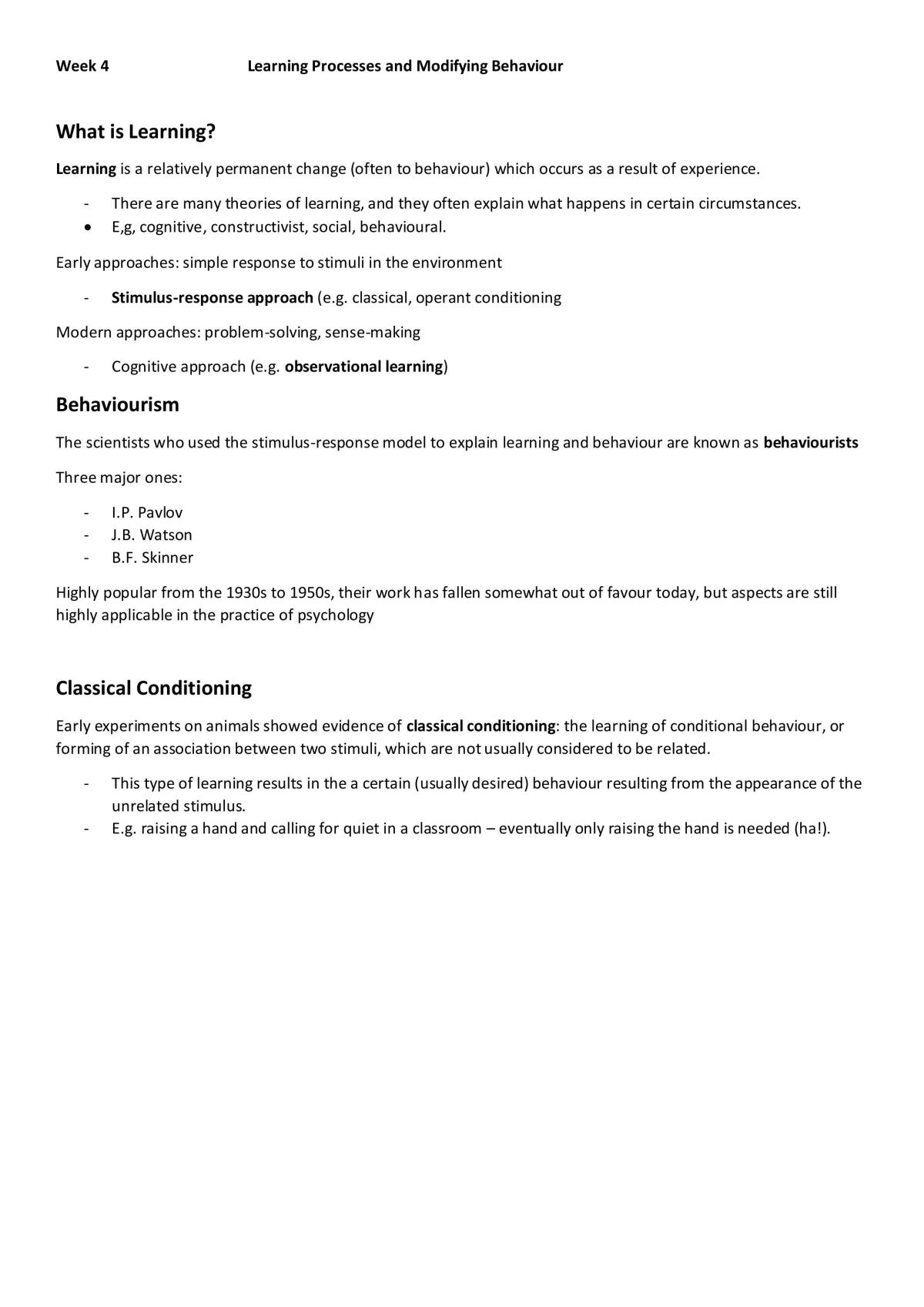 Learning processes and modifying behaviour - Page 1
