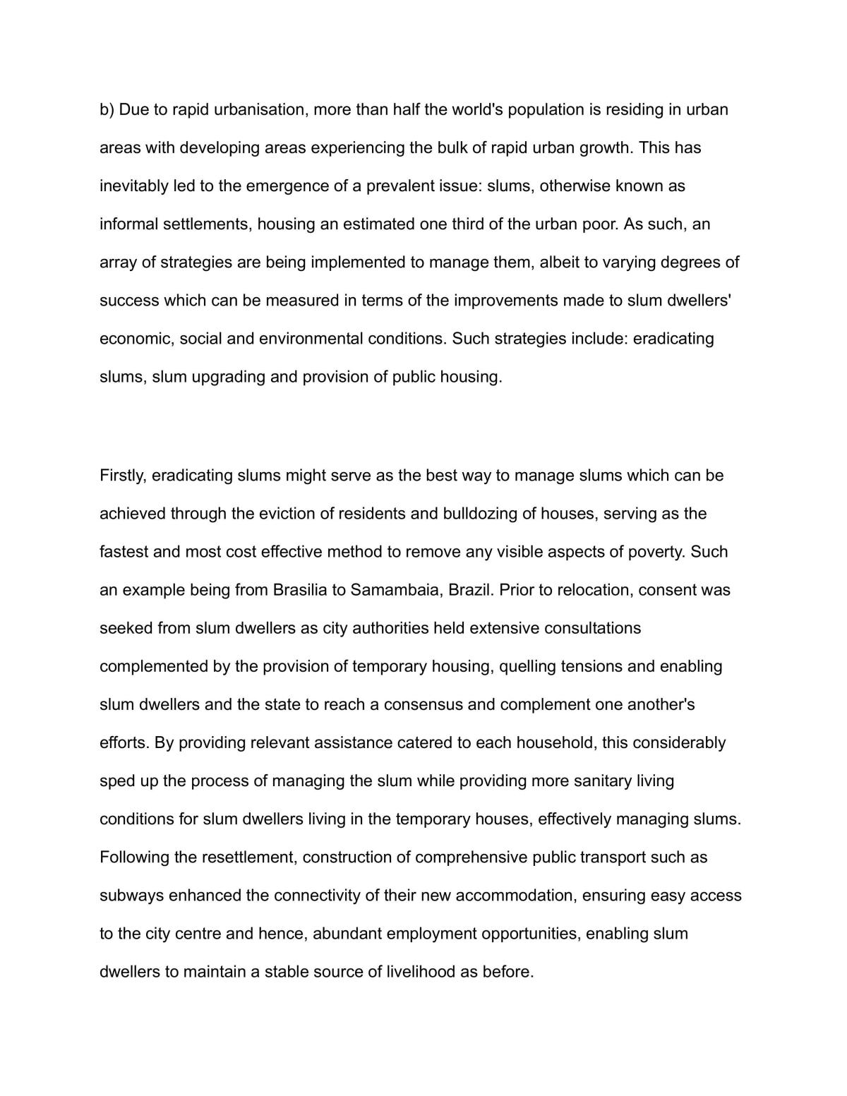 Informal settlements essay - Page 1