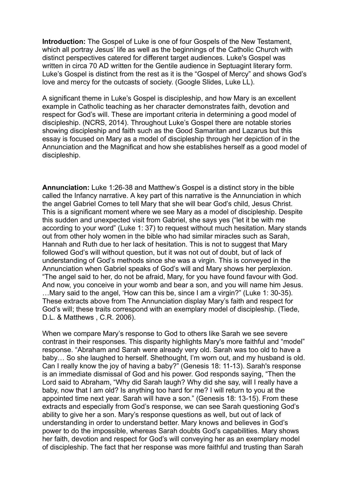 Excellence RE essay on a religious text - Page 1