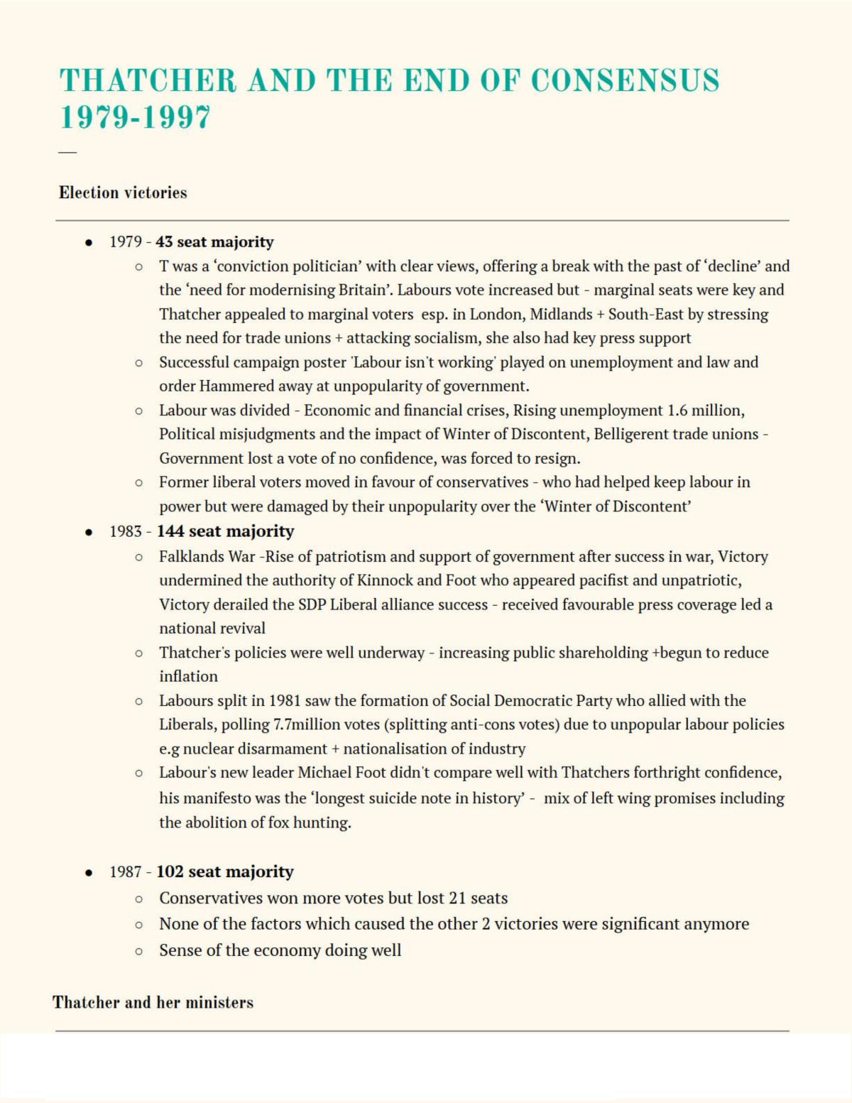 Thatcher and the End of Consensus 1979-1997 - Page 1