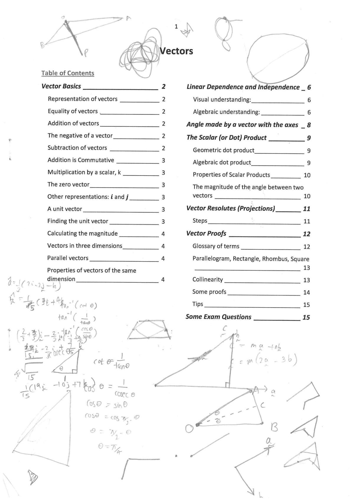 Vectors Filled Notes - Page 1