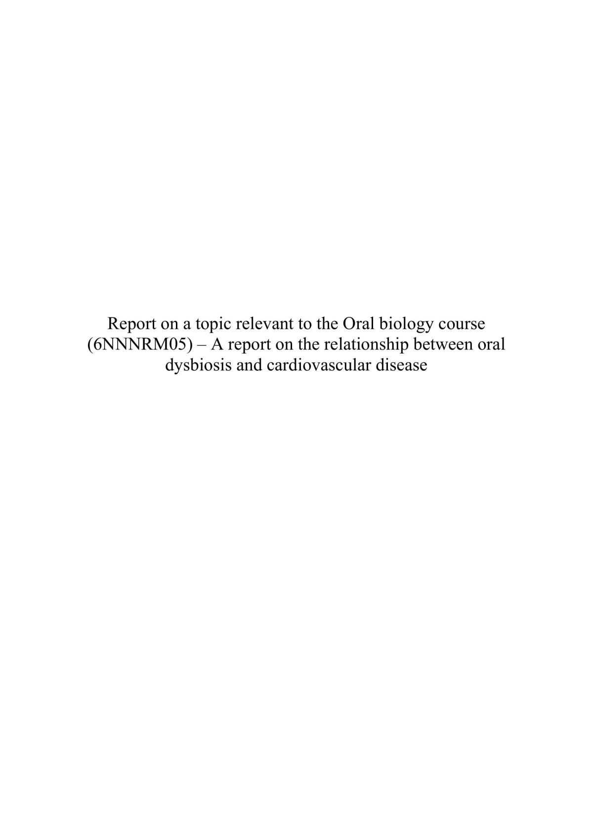 Report on a relevant topic  - Page 1
