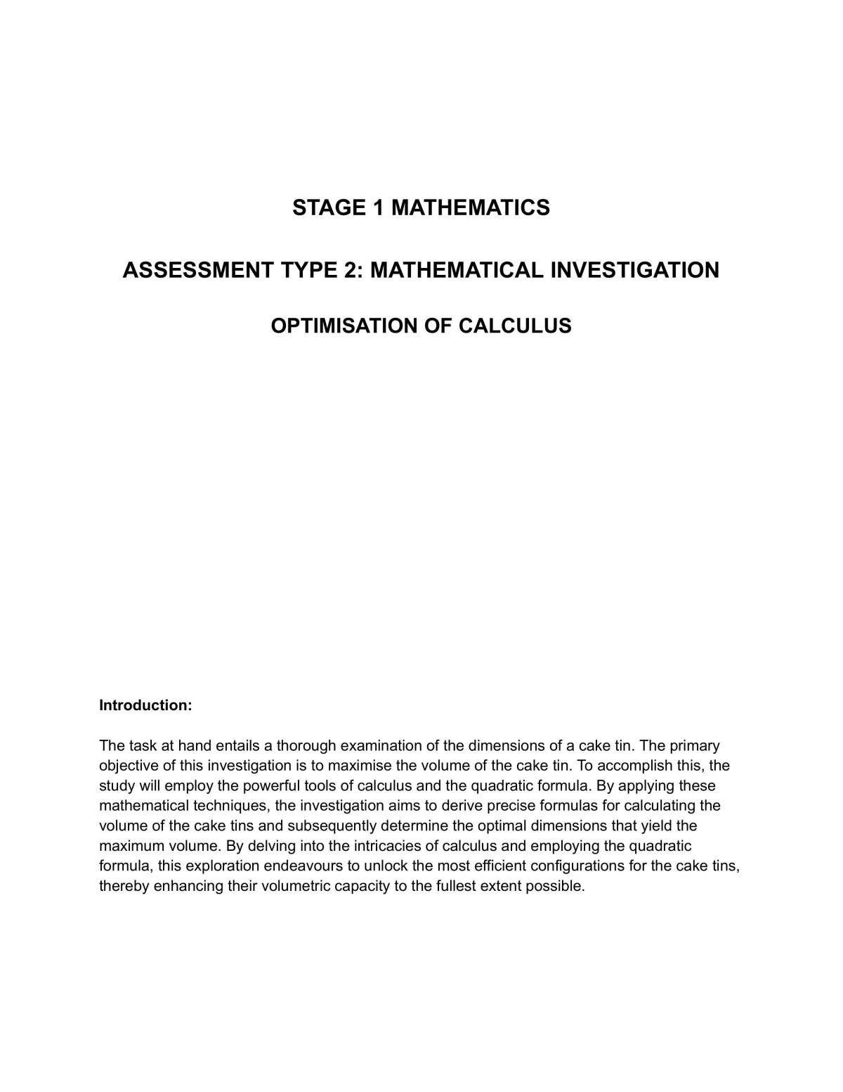 Optimisation of Calculus - Page 1