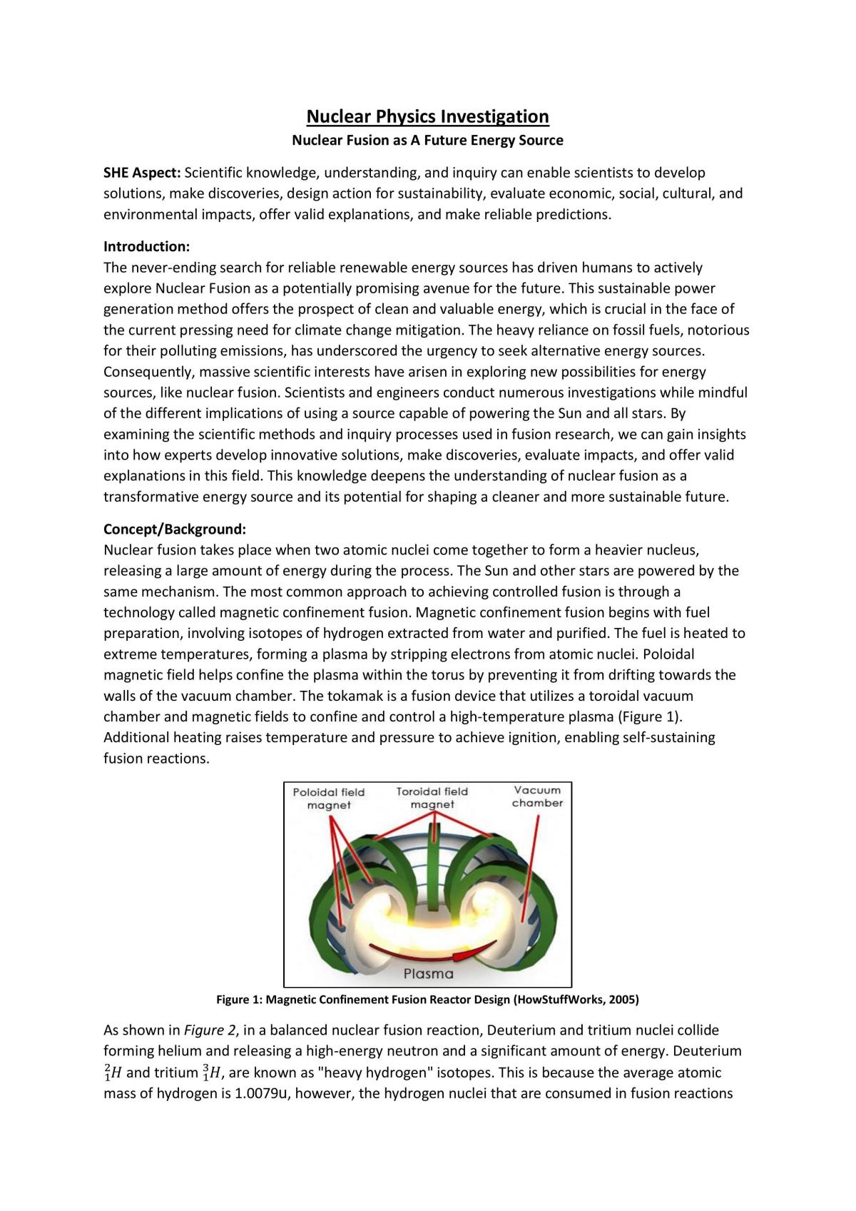 Nuclear Hhysics SHE Task - Page 1