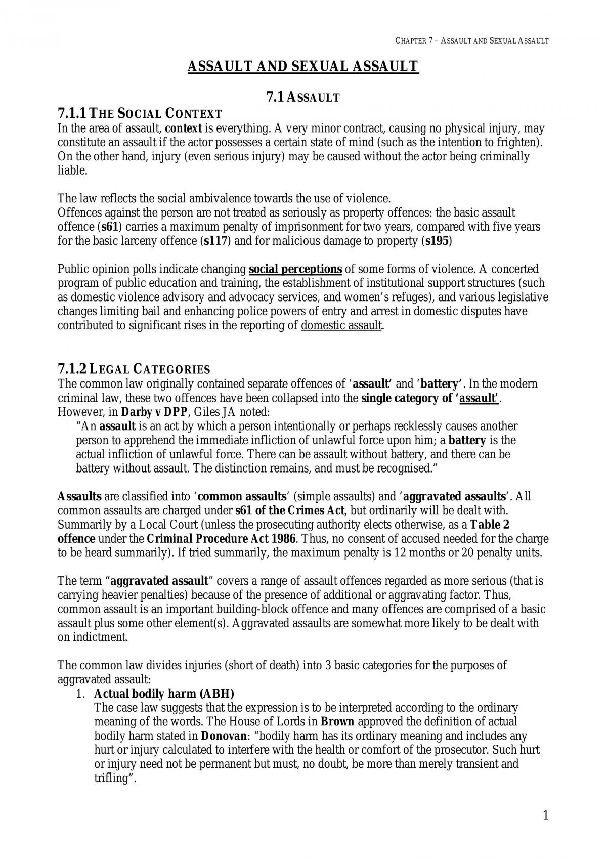 Criminal Law 2 - Assault - Page 1