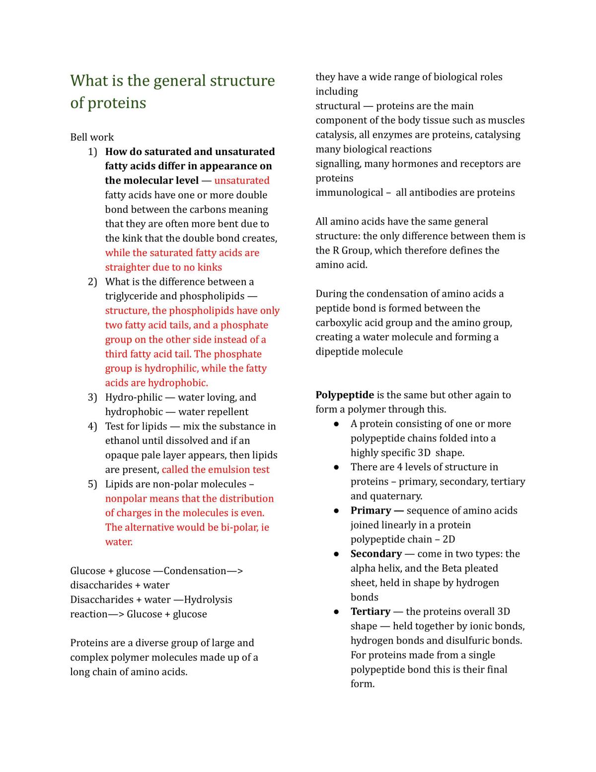 Biology Notes - Page 1