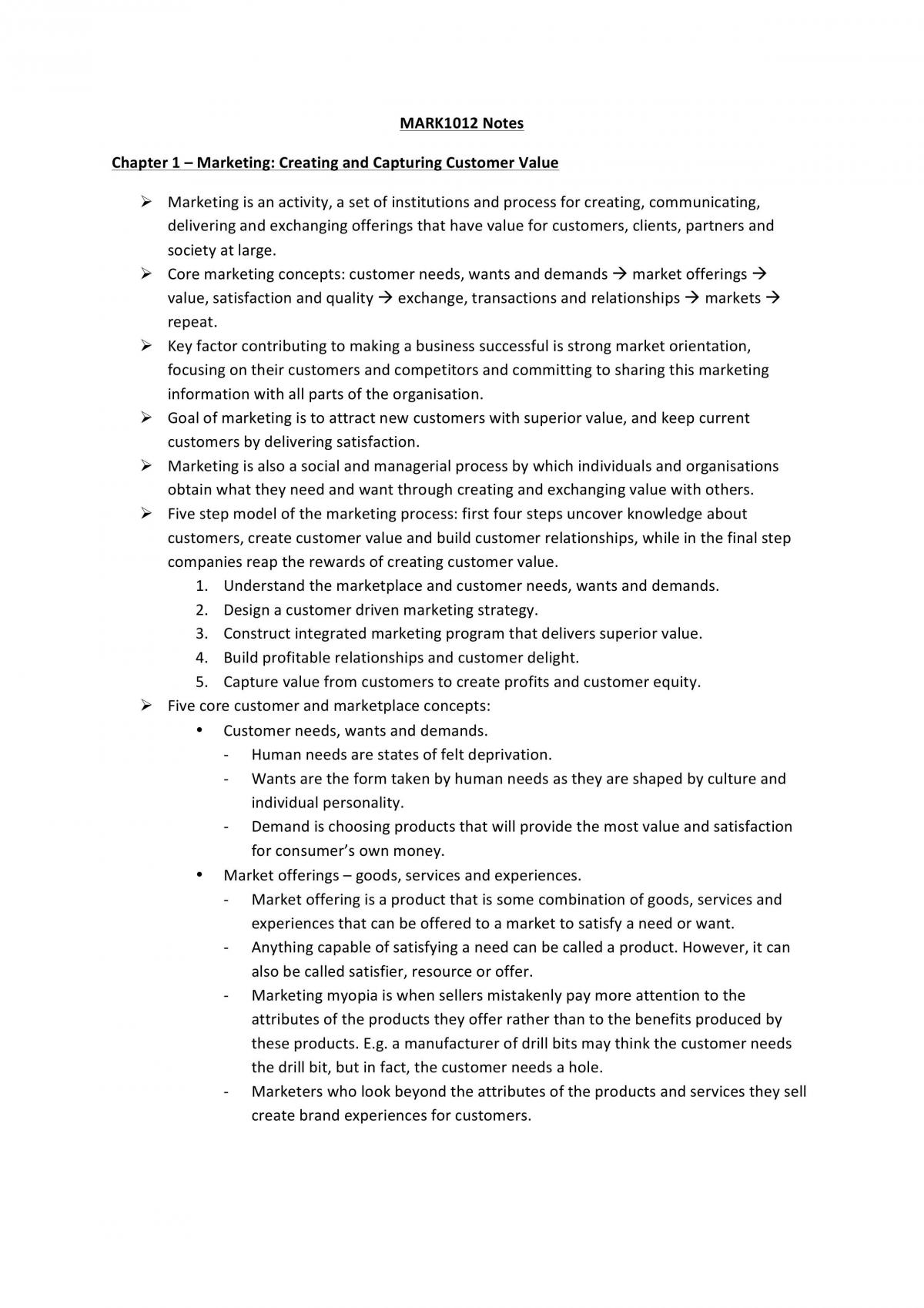 MARK1012 Textbook Notes - Page 1