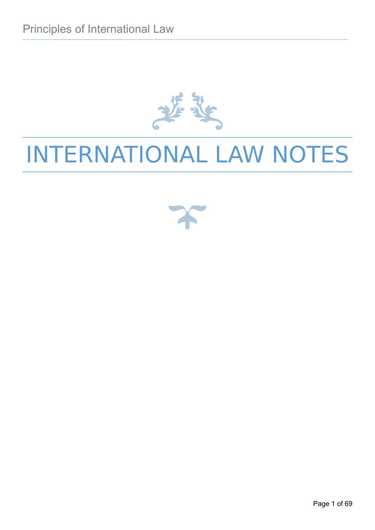 International Law Notes - Page 1