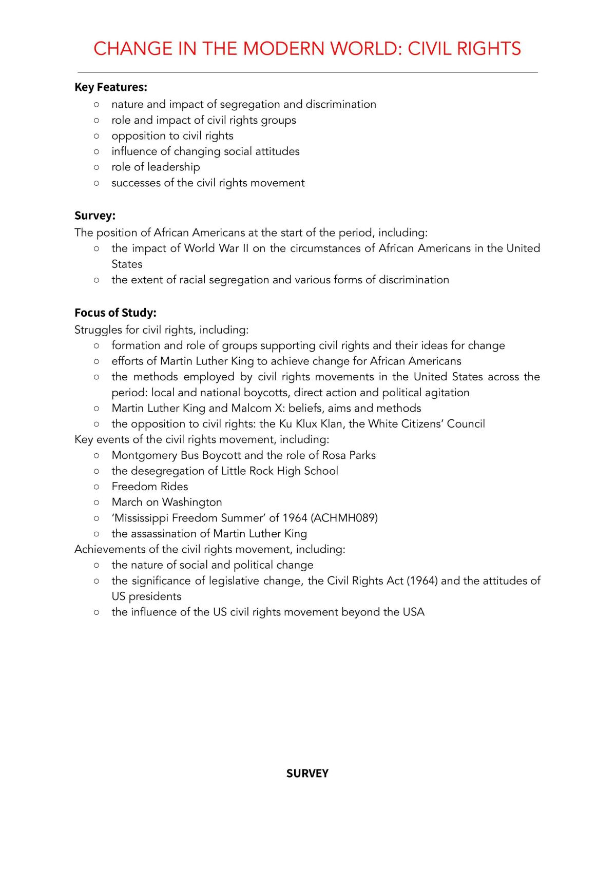 Change in the Modern World: Civil Rights | Modern History - Year 12 HSC ...