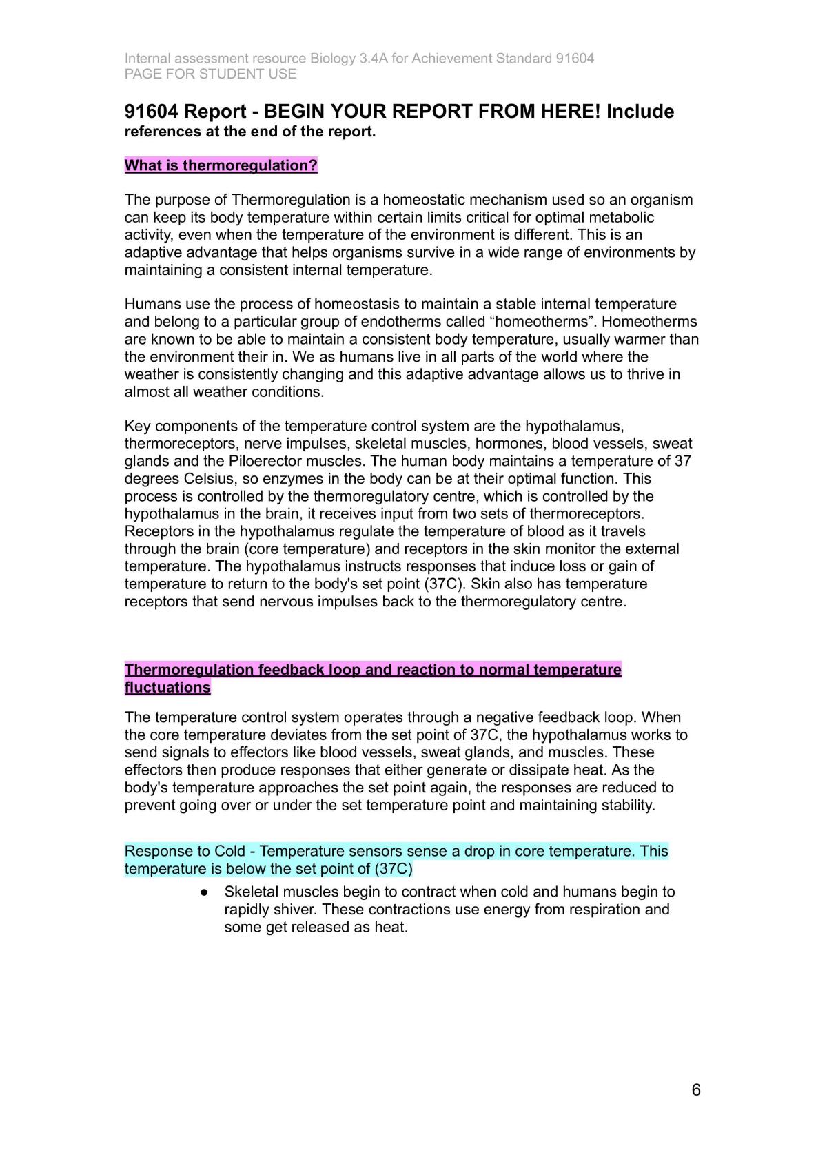 Thermoregulation  - Page 6