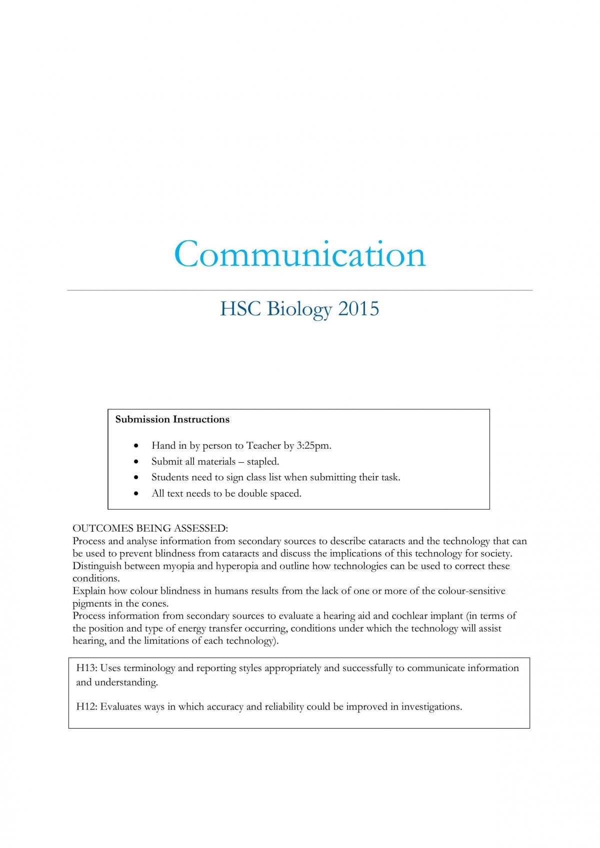 Communication - Elective (Report) - Page 1