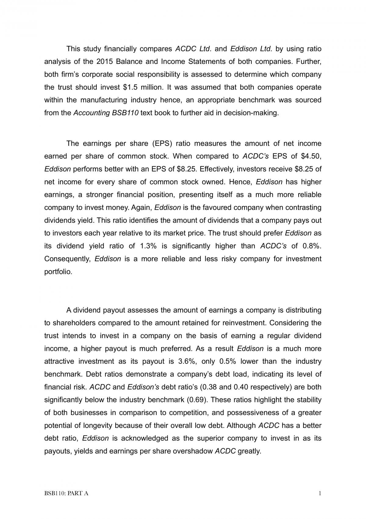 Decision Making in Accounting Part A - Page 1