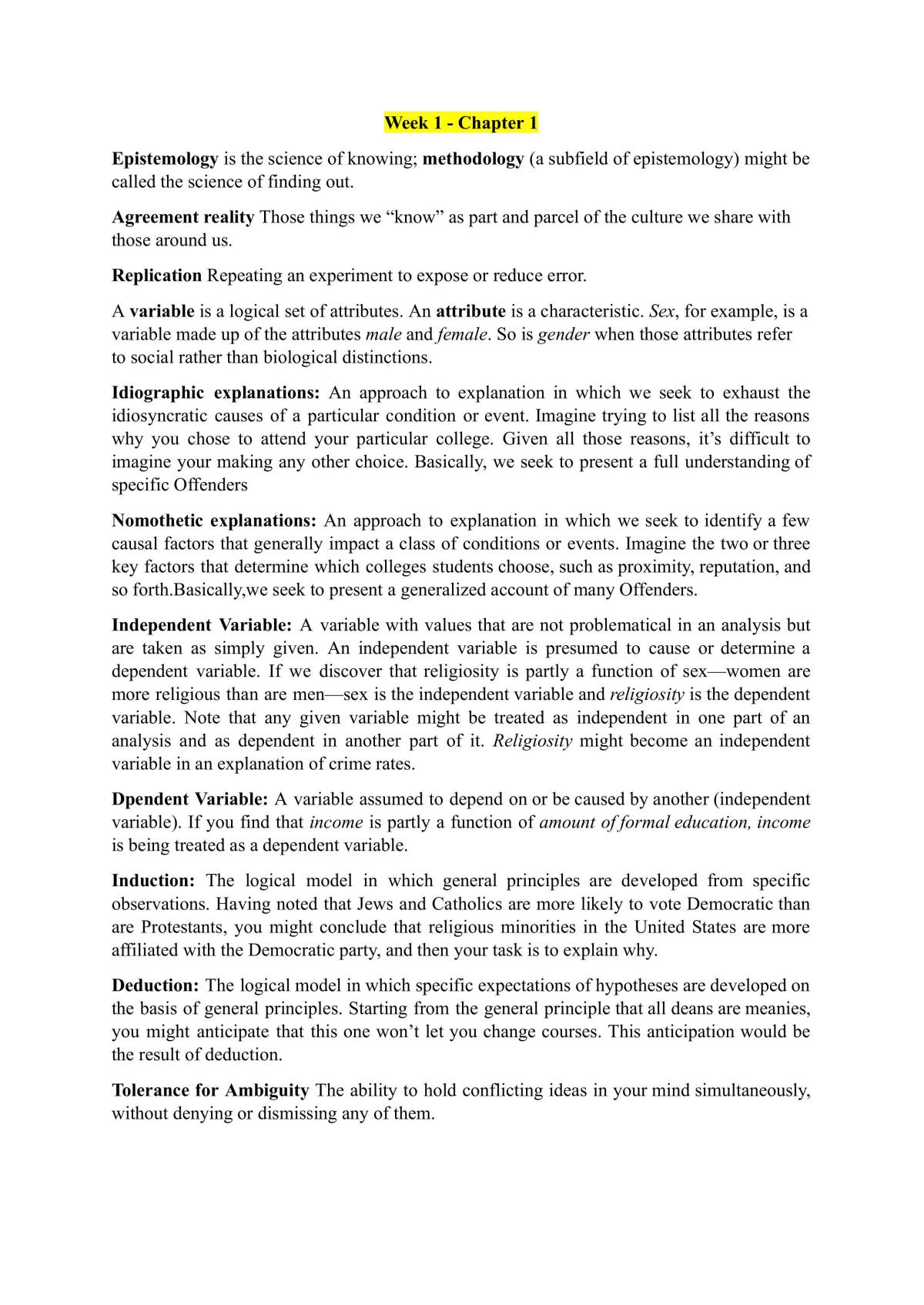 Class Reading Notes - Page 1