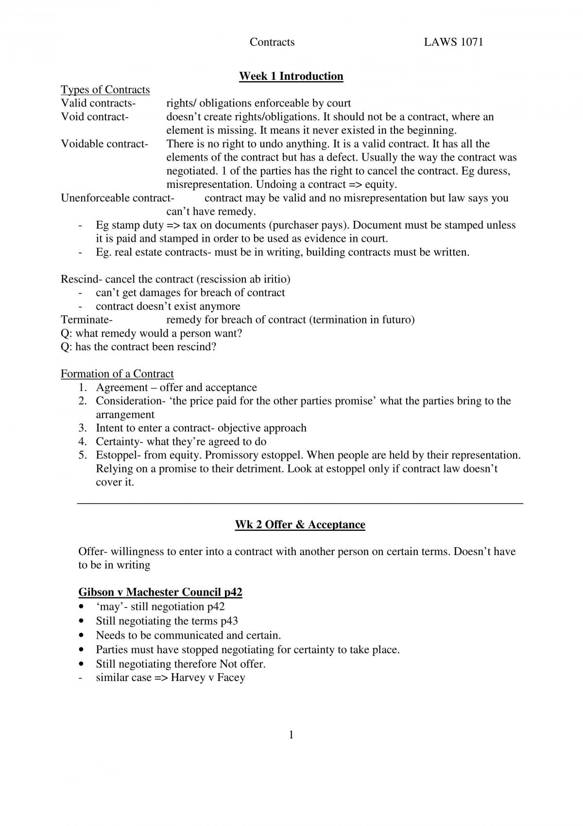Contracts Law - Page 1