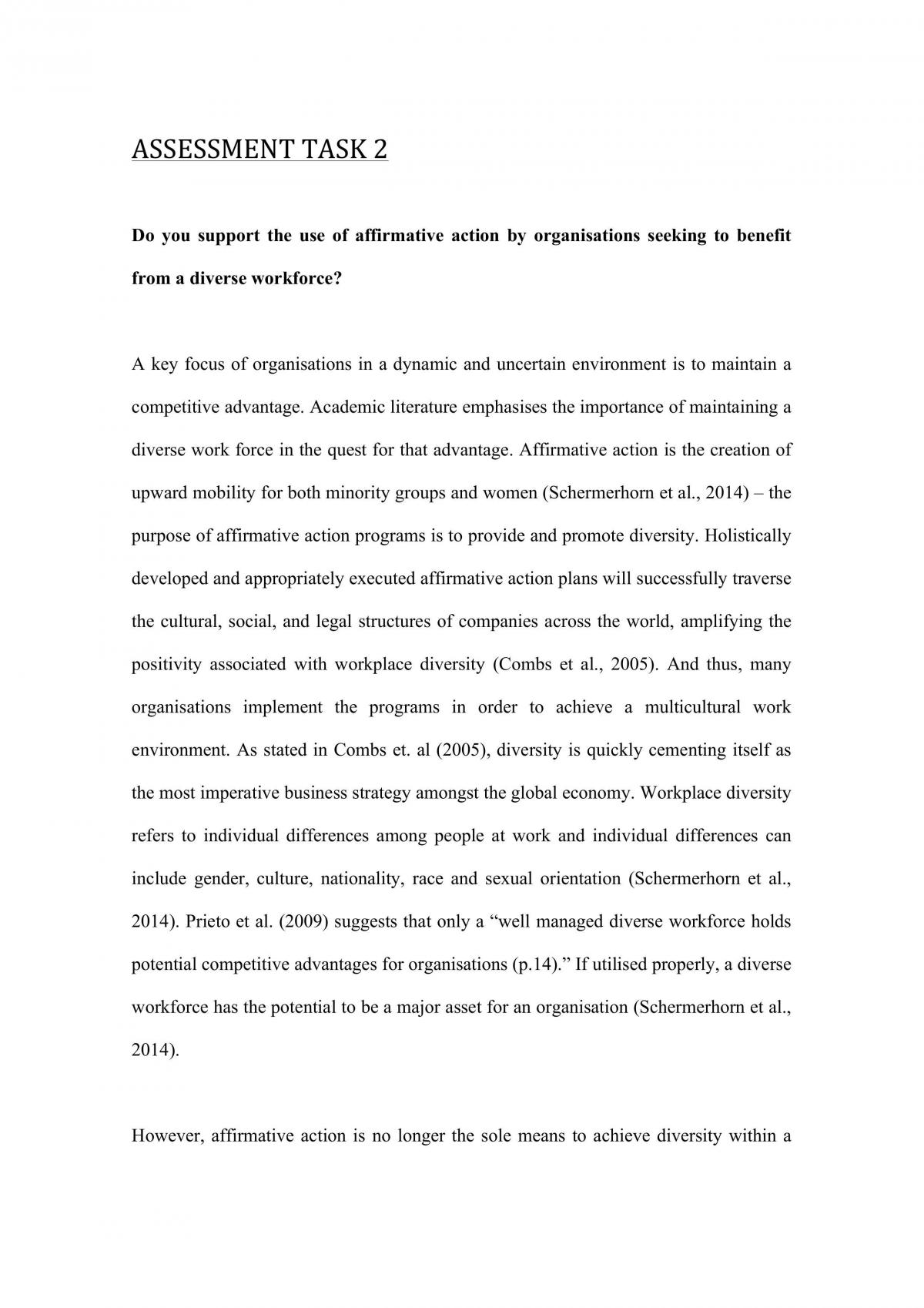 MGC1010 Essay on Diversity - Page 1
