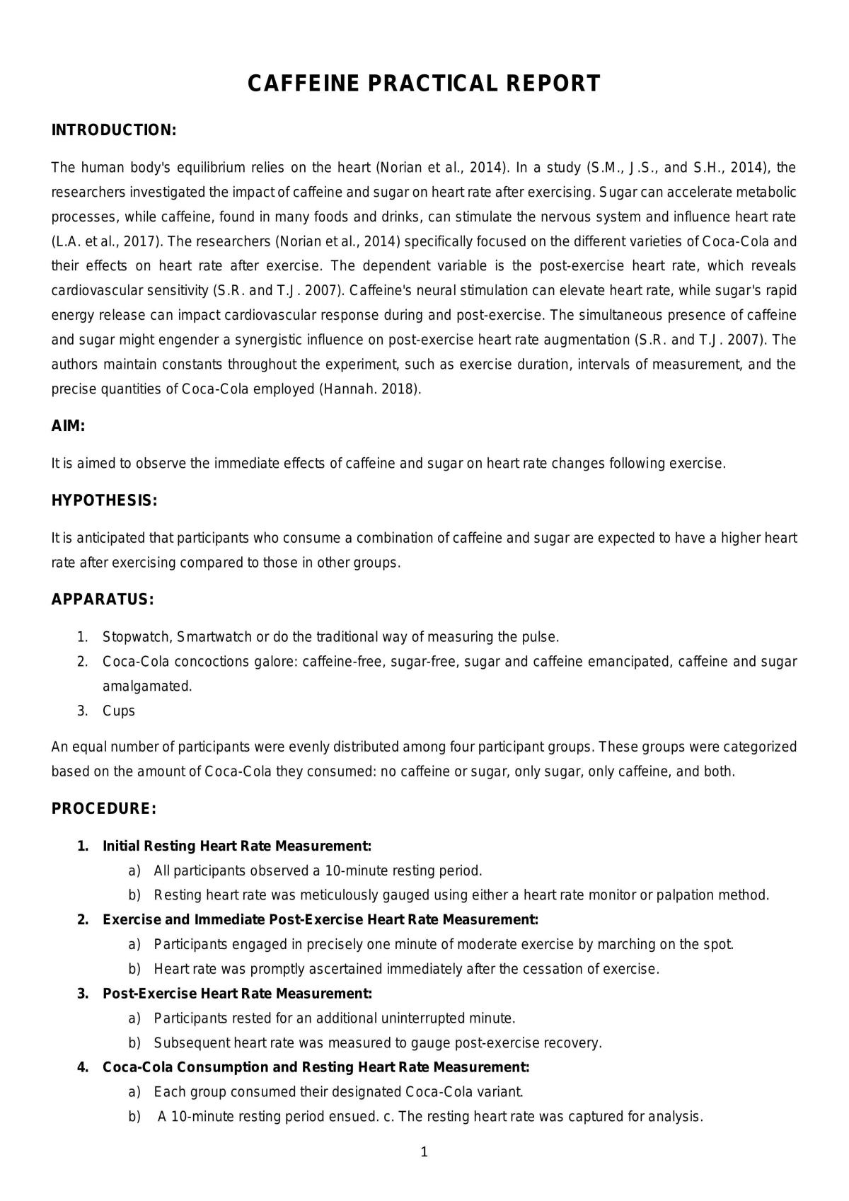 Caffeine Practical report - Page 1