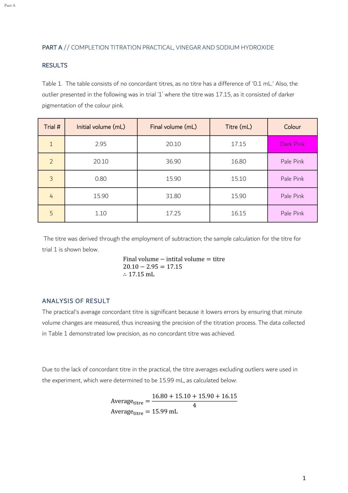 Deconstruct and Design - Titration Project: and Eggshell - Page 1