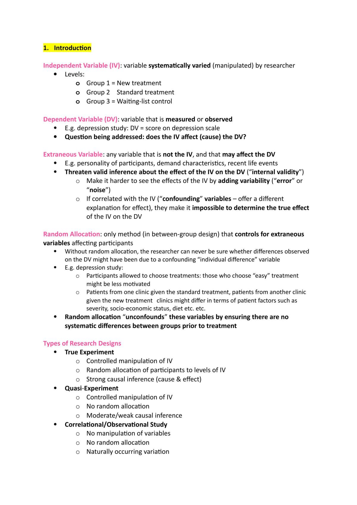 Research Methods Full Notes - Page 1