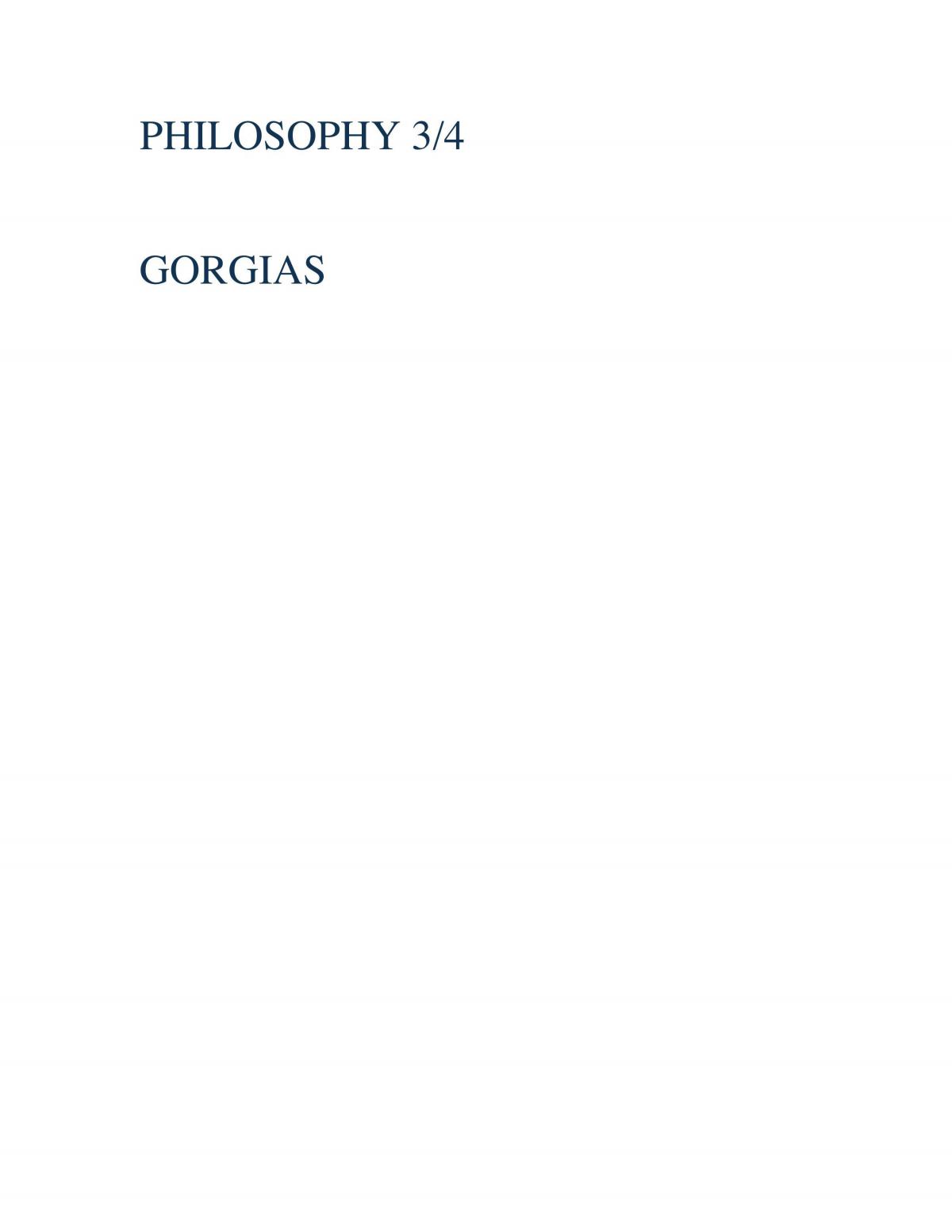 Gorgias Notes - Page 1