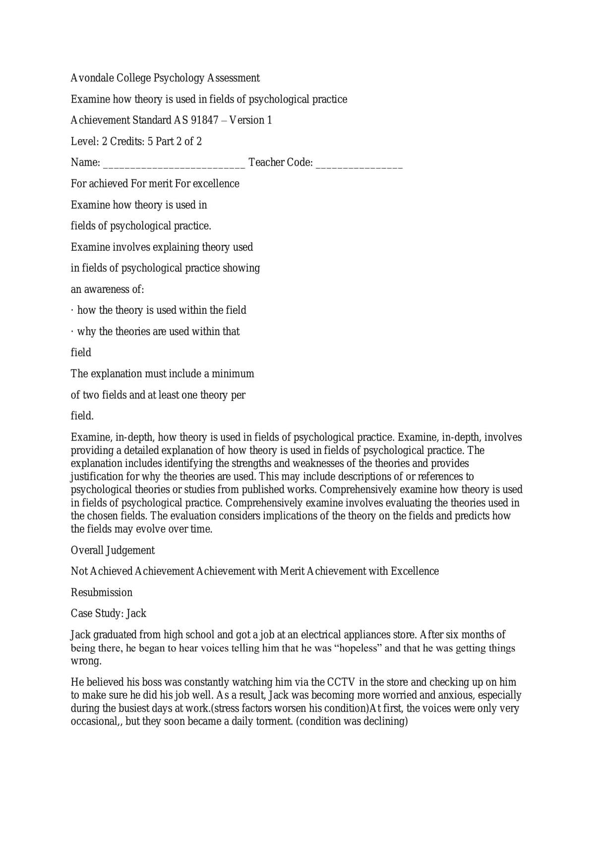 Level 2 psychology fields 2 - Page 1