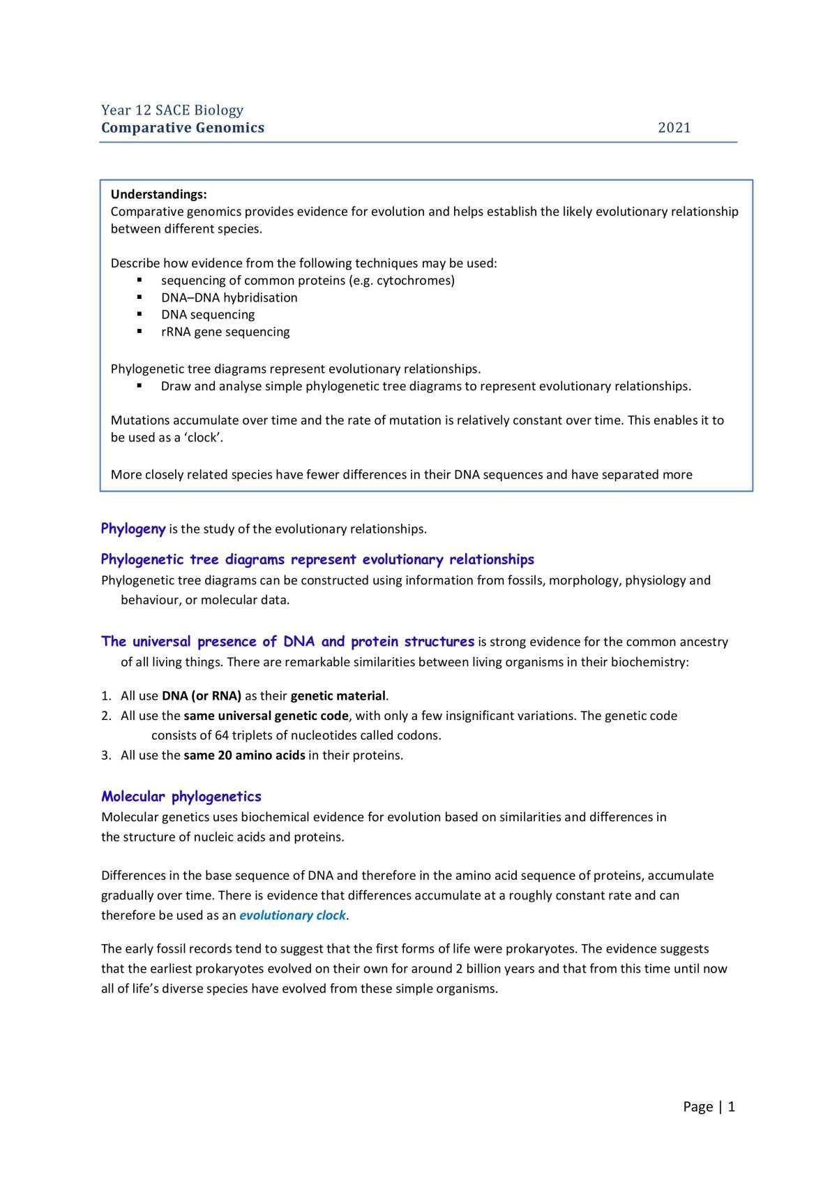 Comparative genomics - Page 1