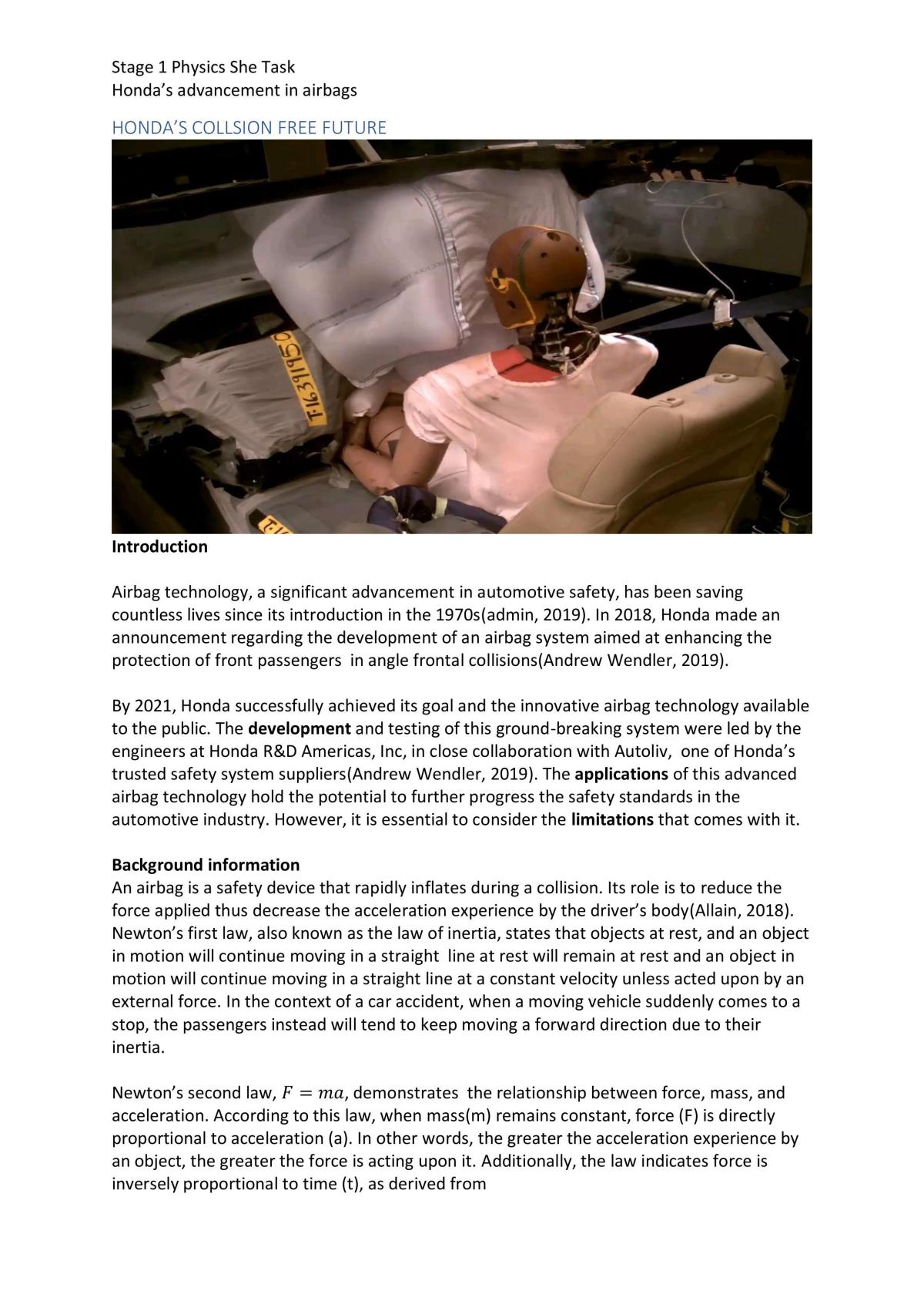 Honda’s Collsion Free Future - Page 1