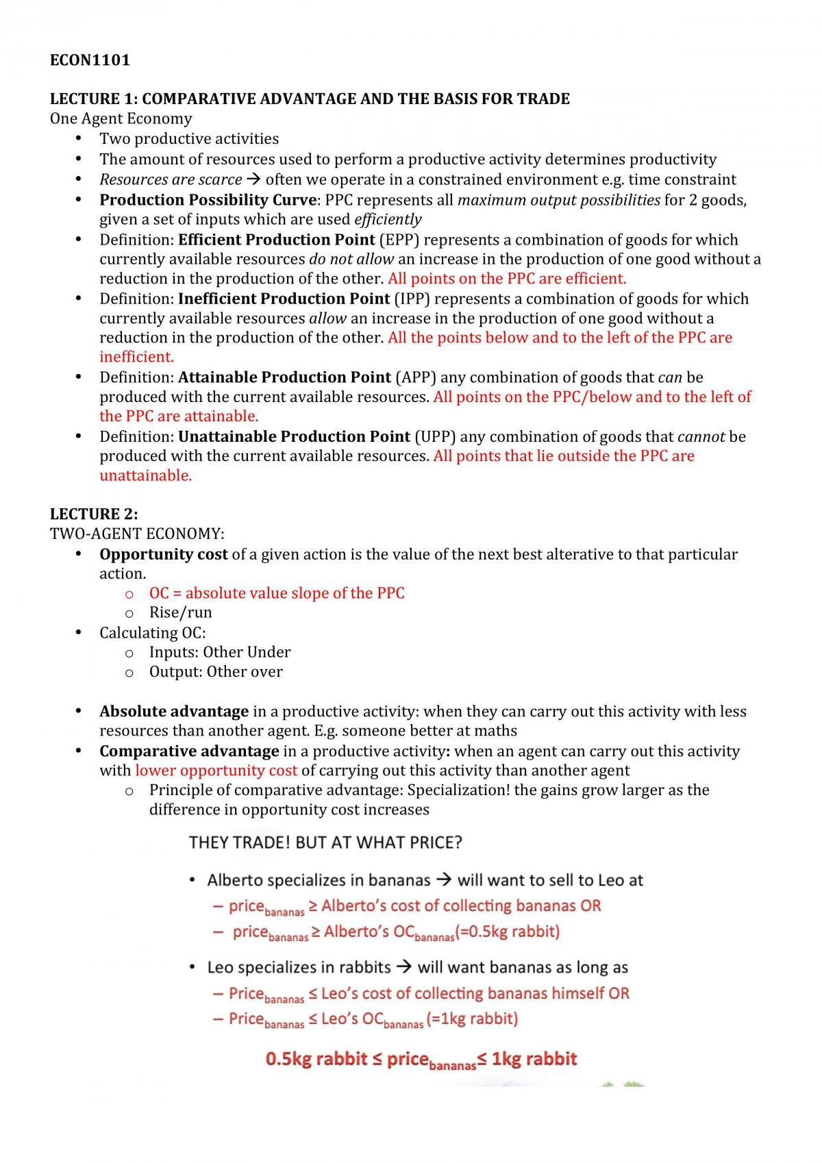 ECON1101 Whole Semester Notes - Page 1