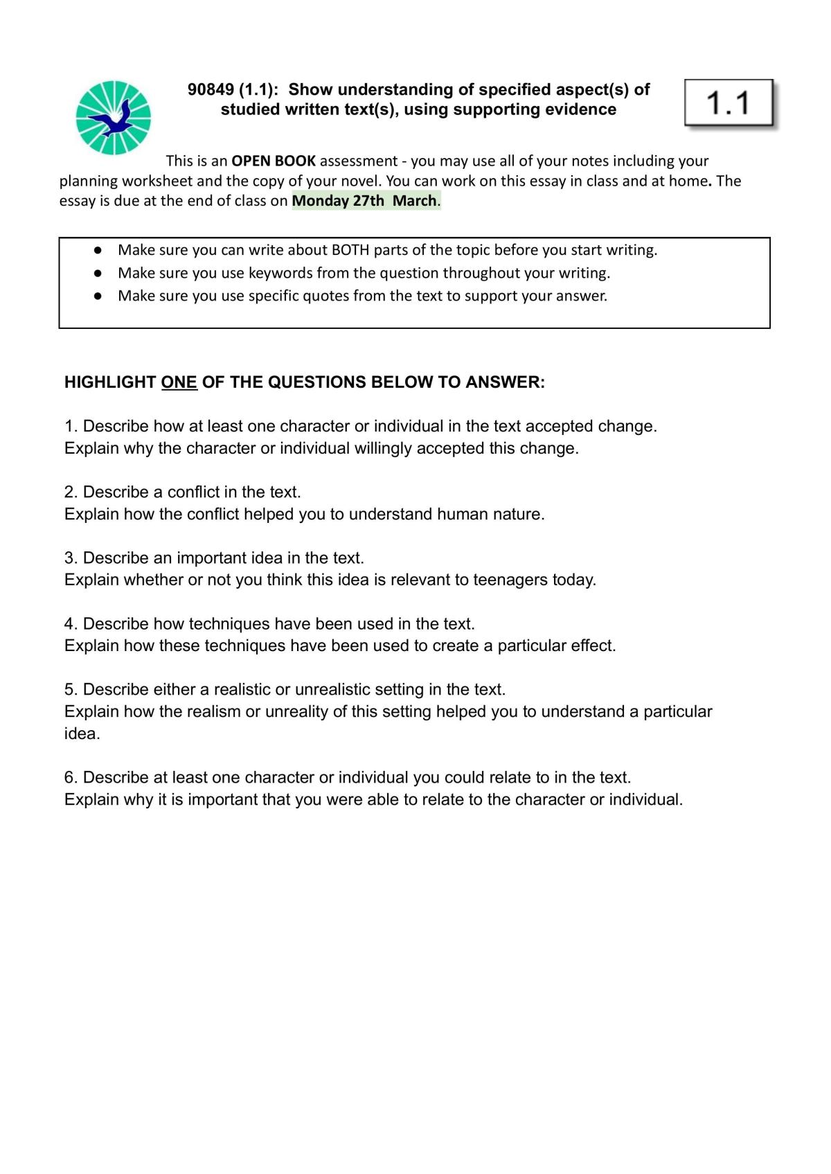 1.1 Written text: The hate U give - Page 1