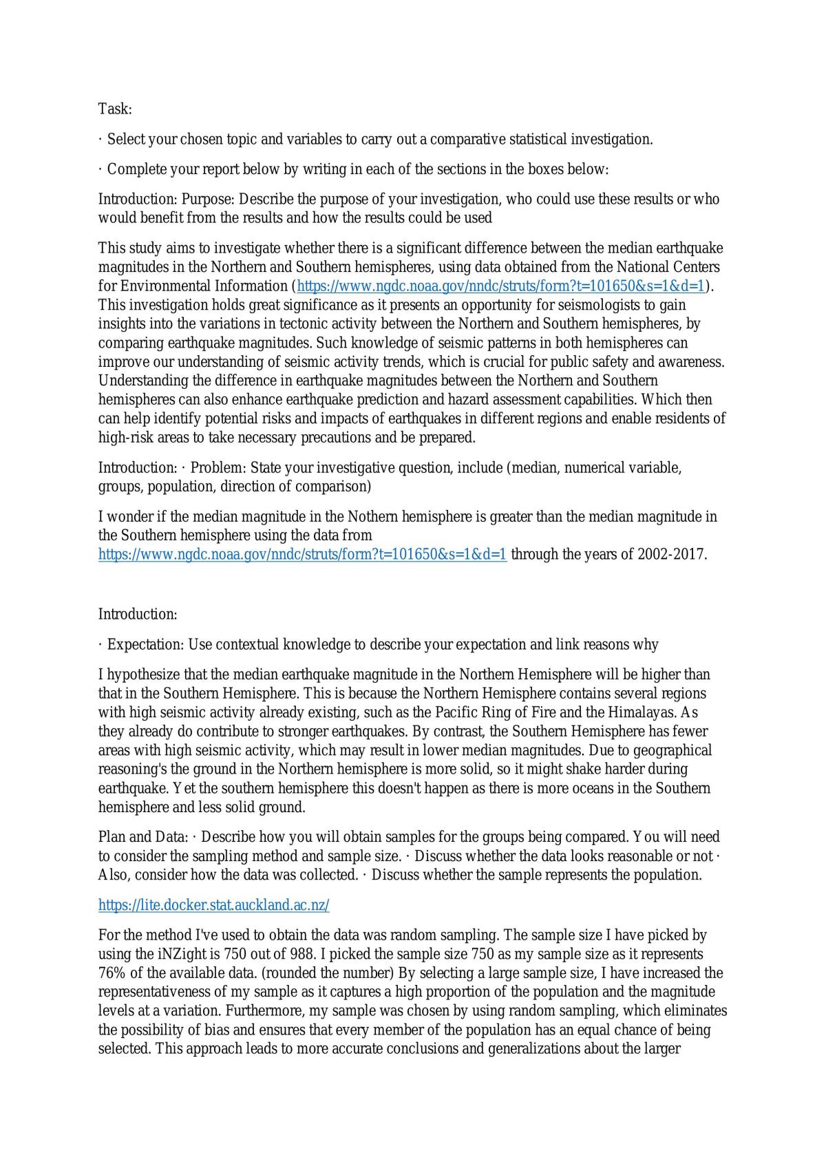 Level 2 Statistics informal inference. - Page 1
