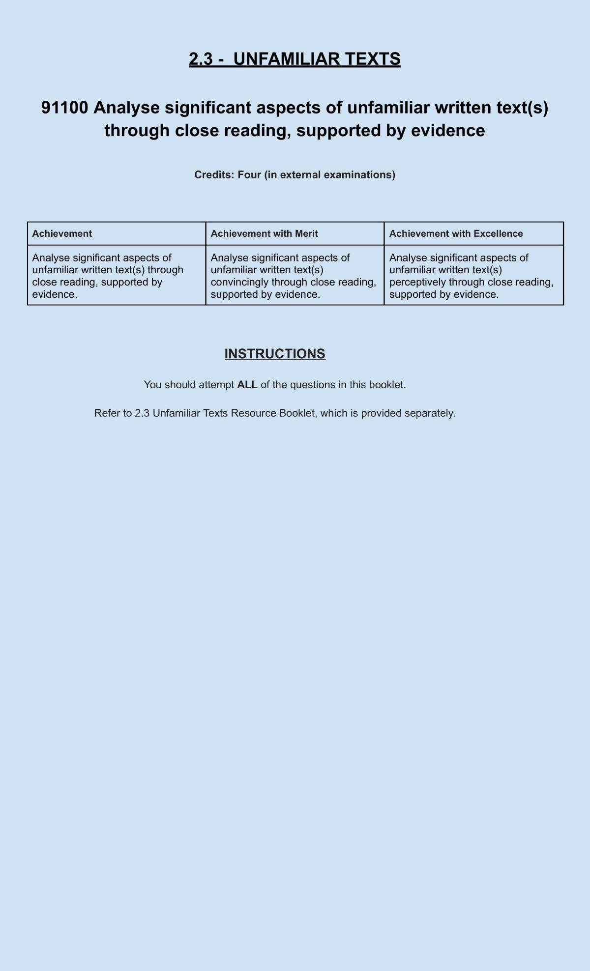  Unfamilar text 2.3 - Page 1