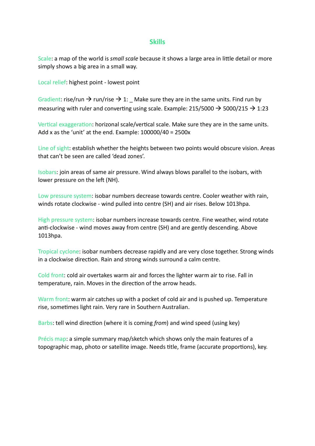 Skills Notes - Page 1