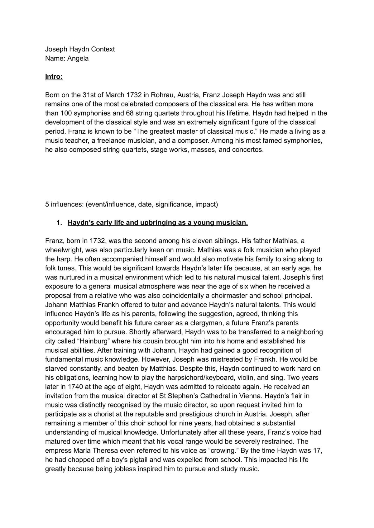Level 1 haydn contest essay - Page 1