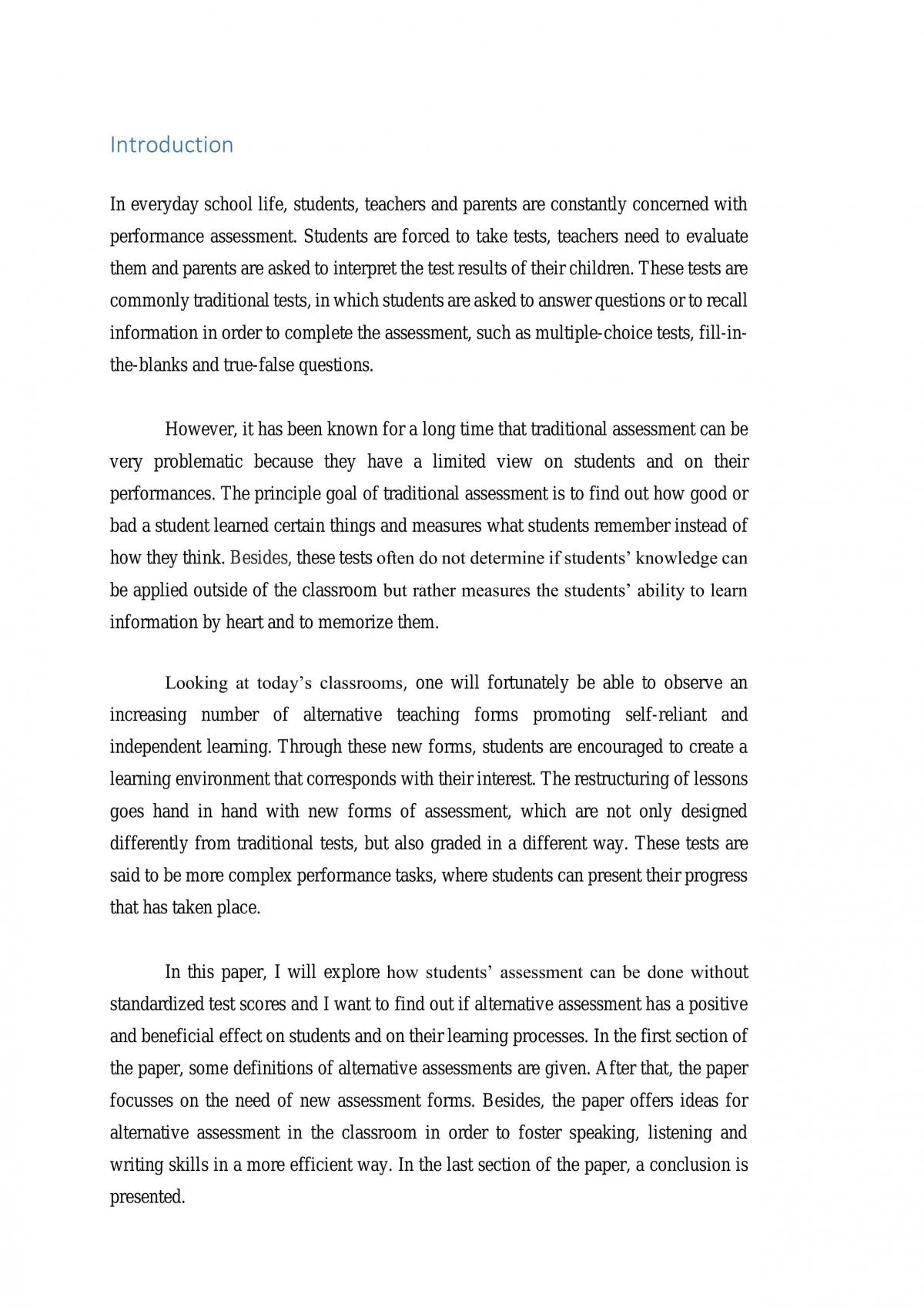 New Practises to Assess the Performance of Students - Page 1