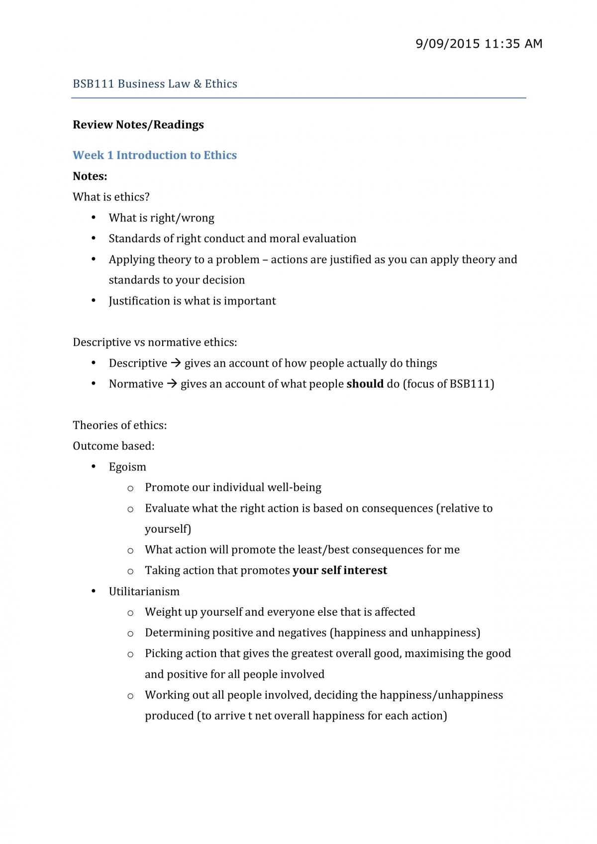 BSB111 Mid-semster Exam Study Notes - Page 1