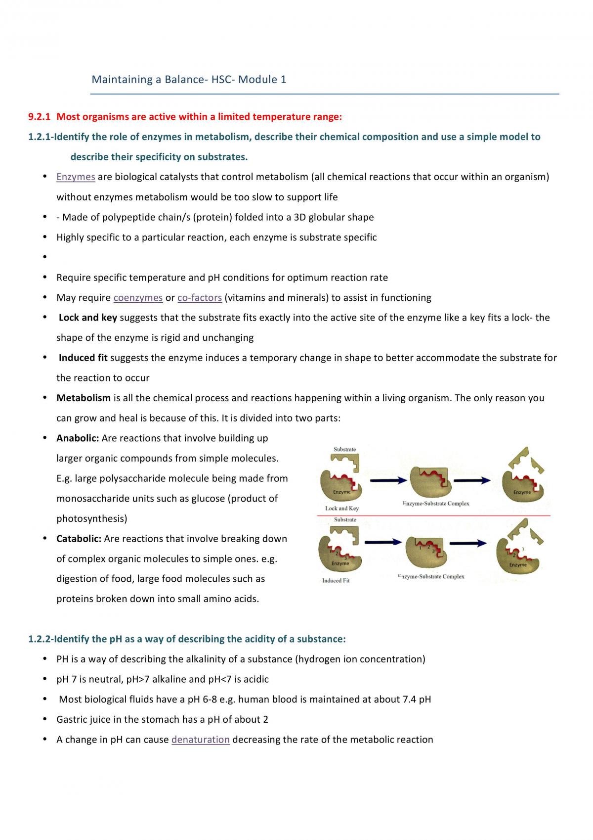 HSC Biology Core Notes - Page 1
