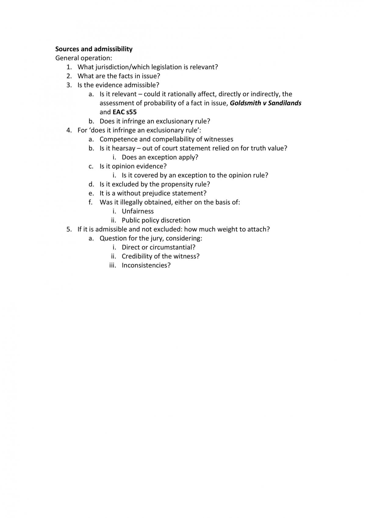 Evidence Exam Notes - Page 1