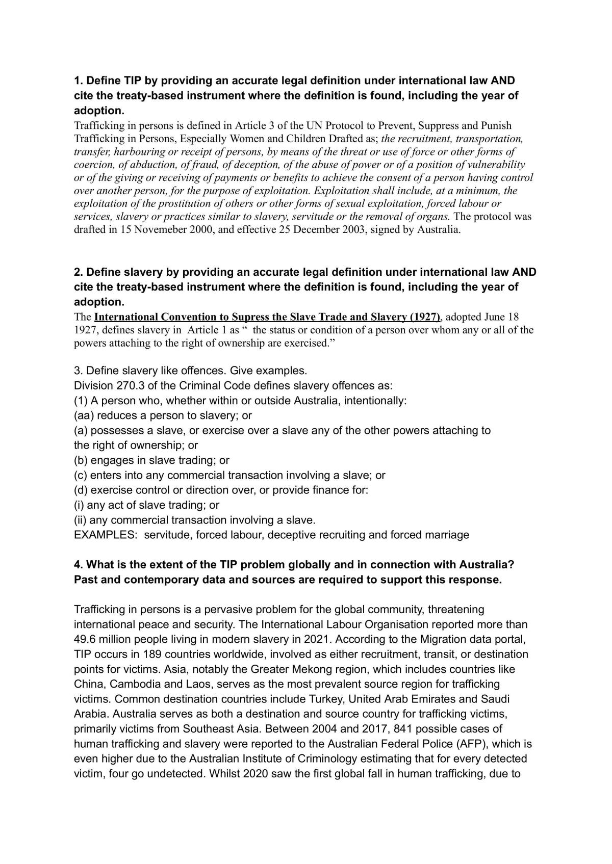 Trafficking In Persons - Page 1