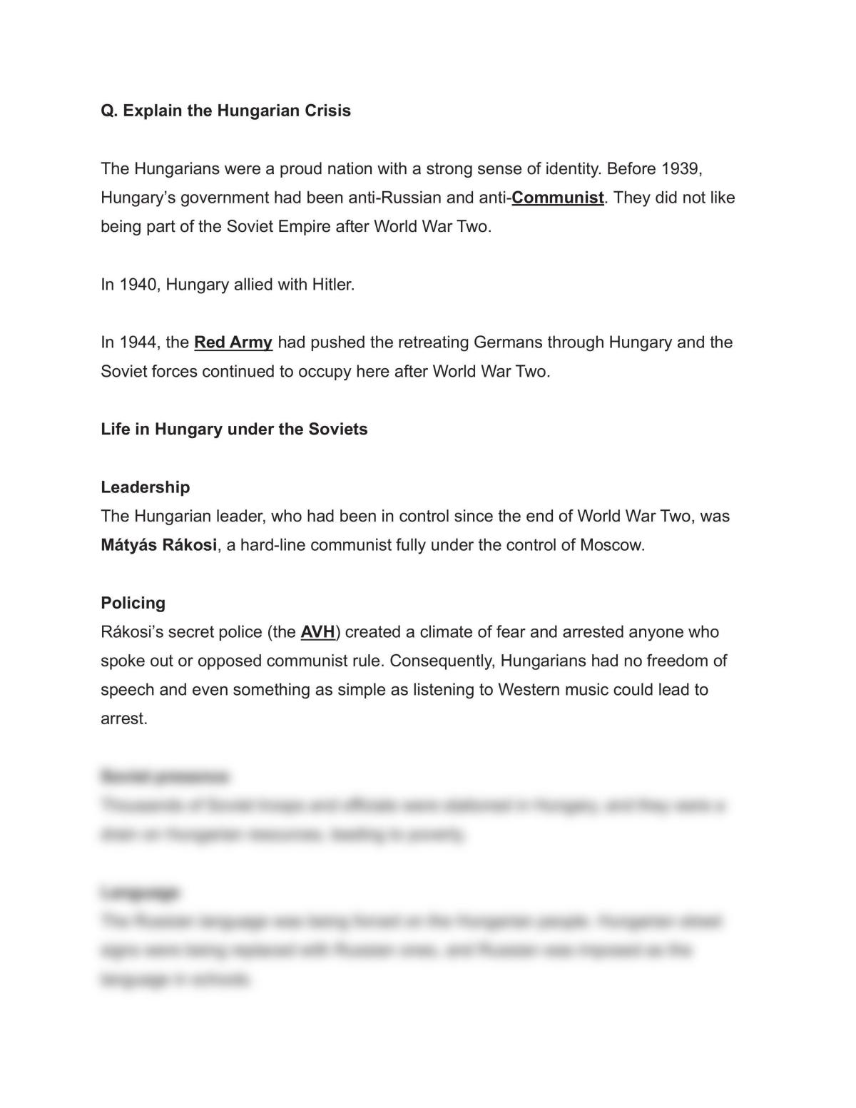 Q. Explain the Hungarian Crisis - Page 1