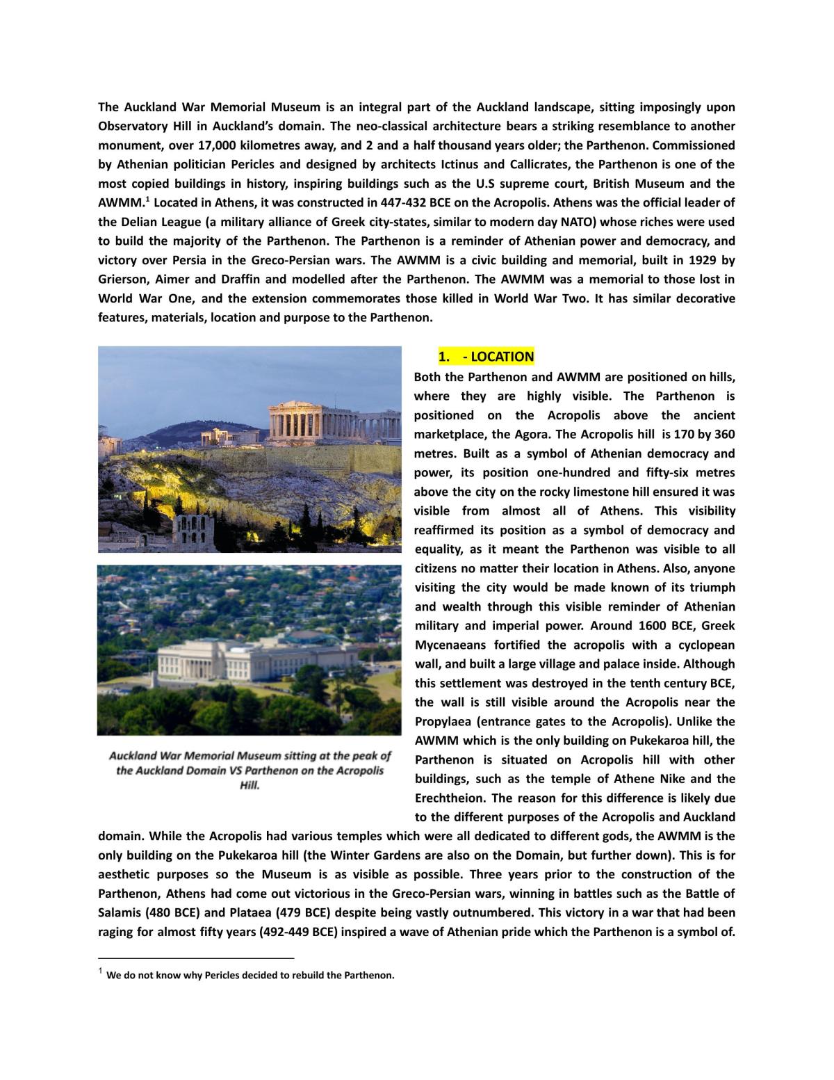 2.5 Classics Art and Architecture Report - Excellence - Page 1