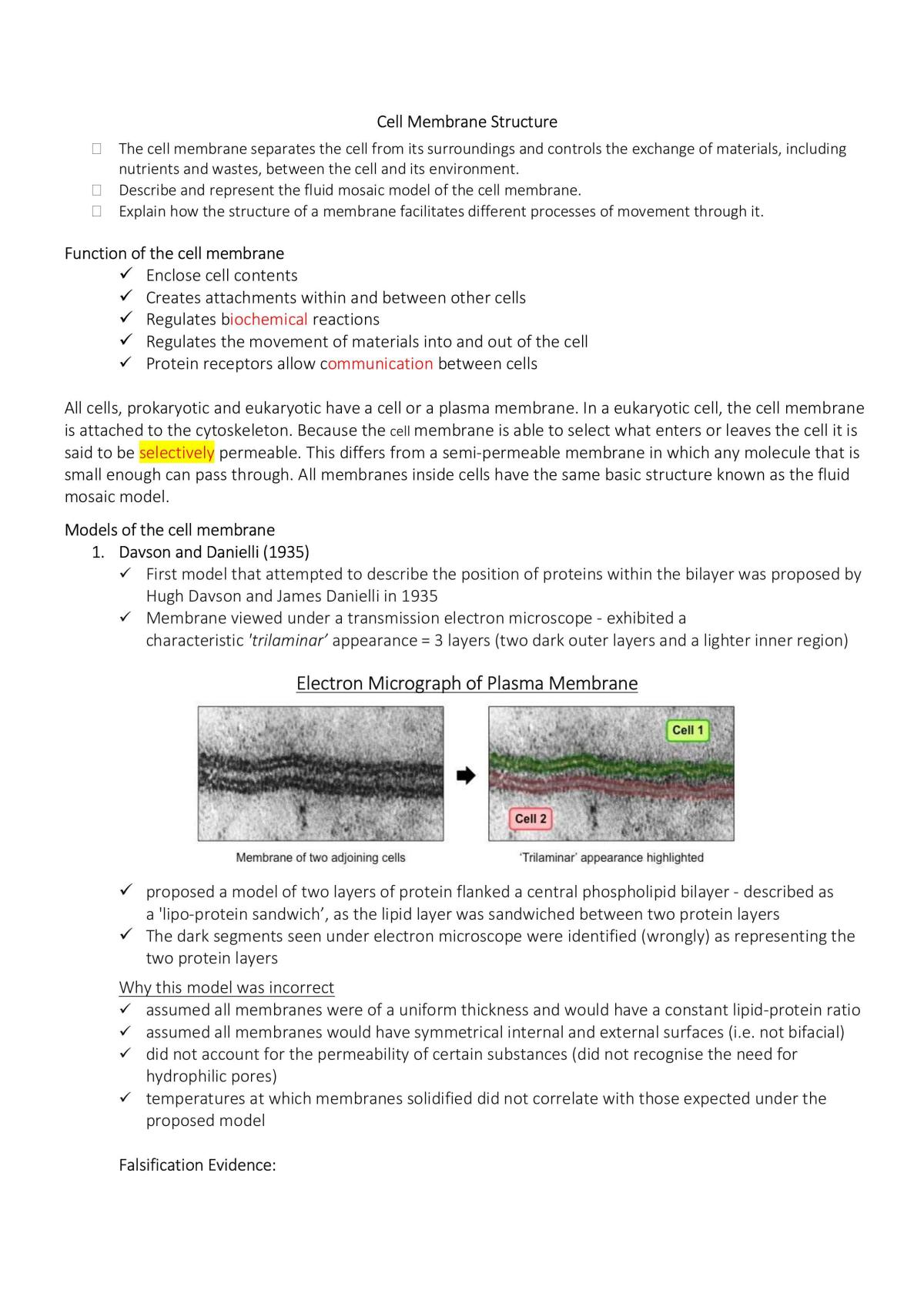Cell membrane structure - Page 1