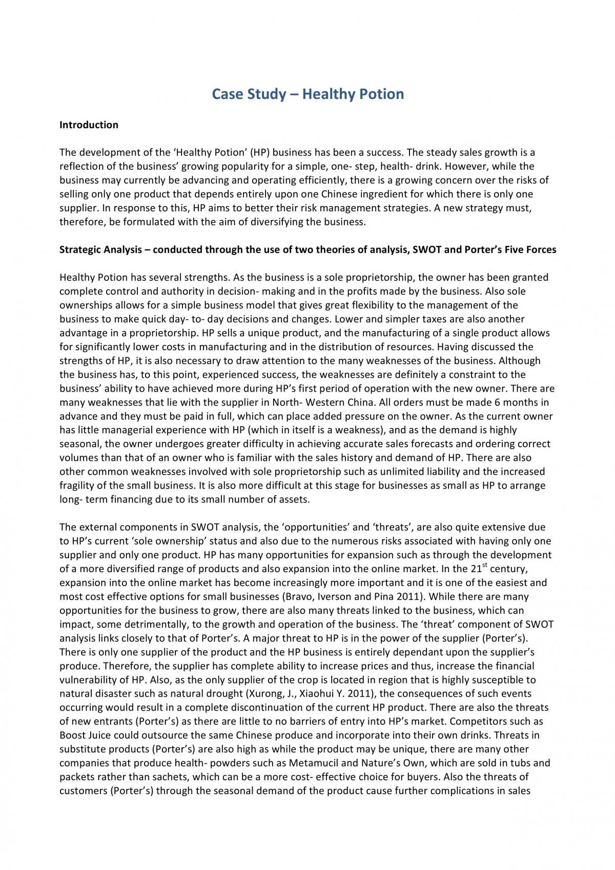Case Study - Healthy Potion - Page 1