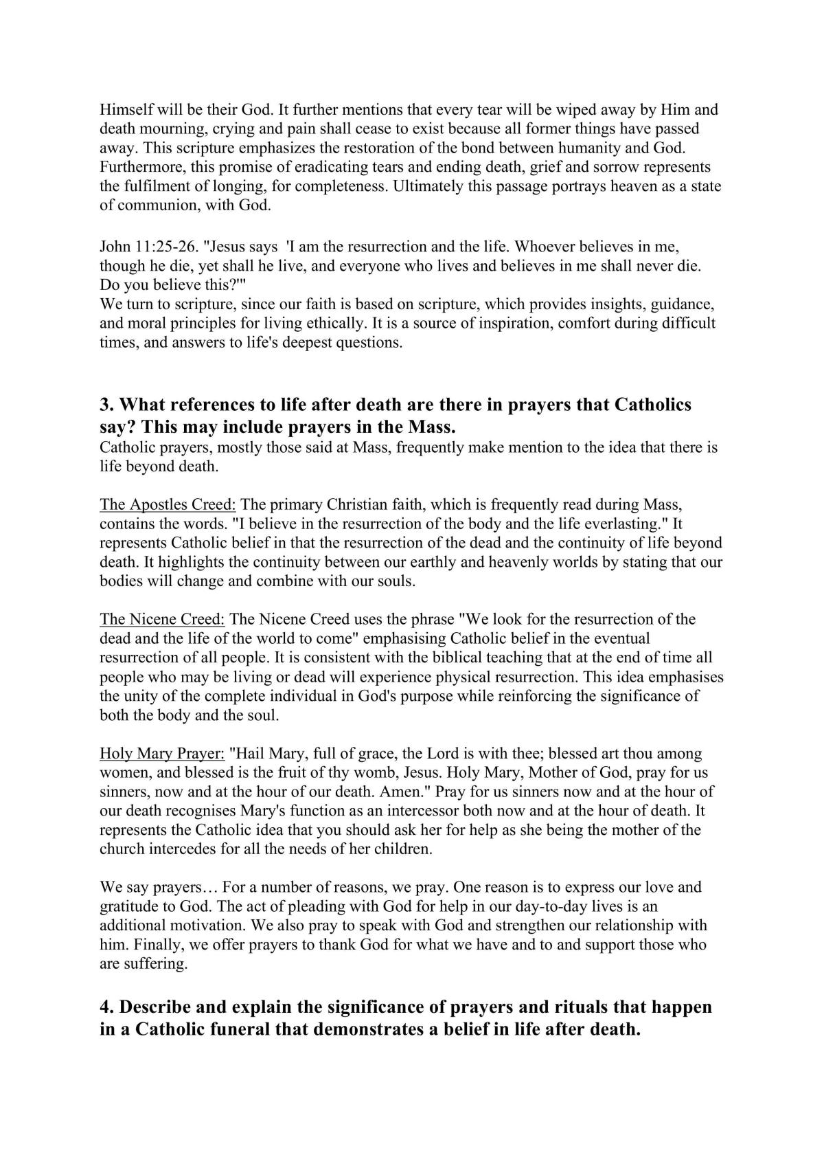 Explain the key beliefs within two religious traditions in relation to a significant religious question - Page 2