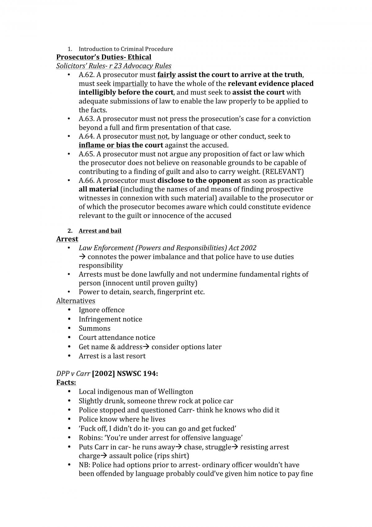 Evidence and Criminal Procedure Notes - Page 1