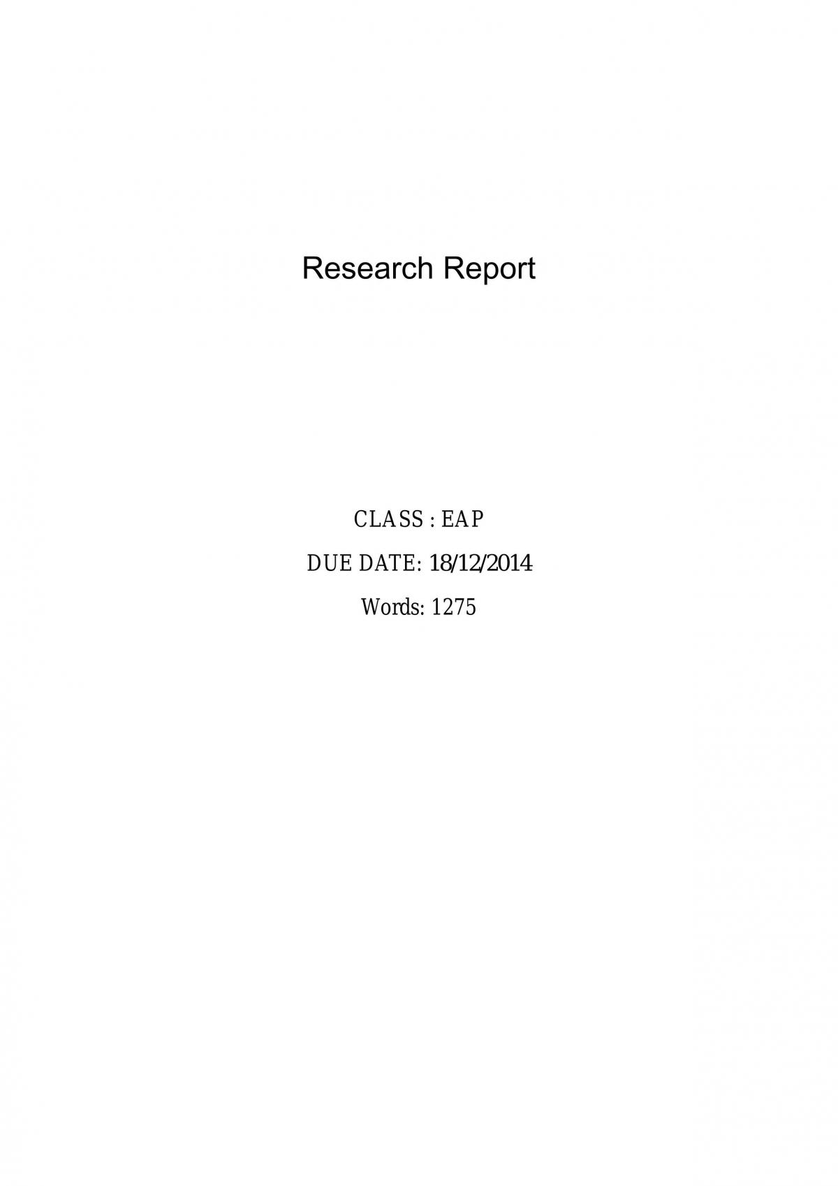 Research Report  - Page 1