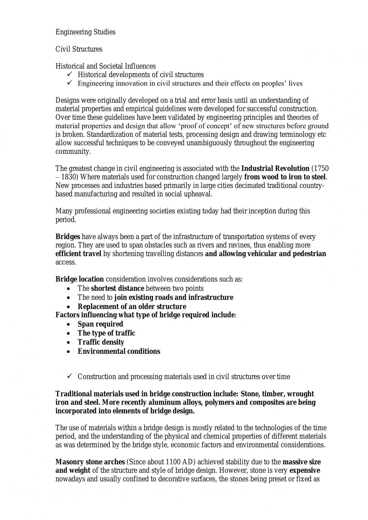 Y12 Engineering Studies Notes - Page 1