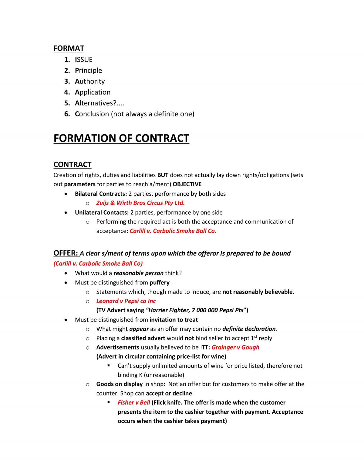 CLAW1001- Comprehensive  Notes - Page 1