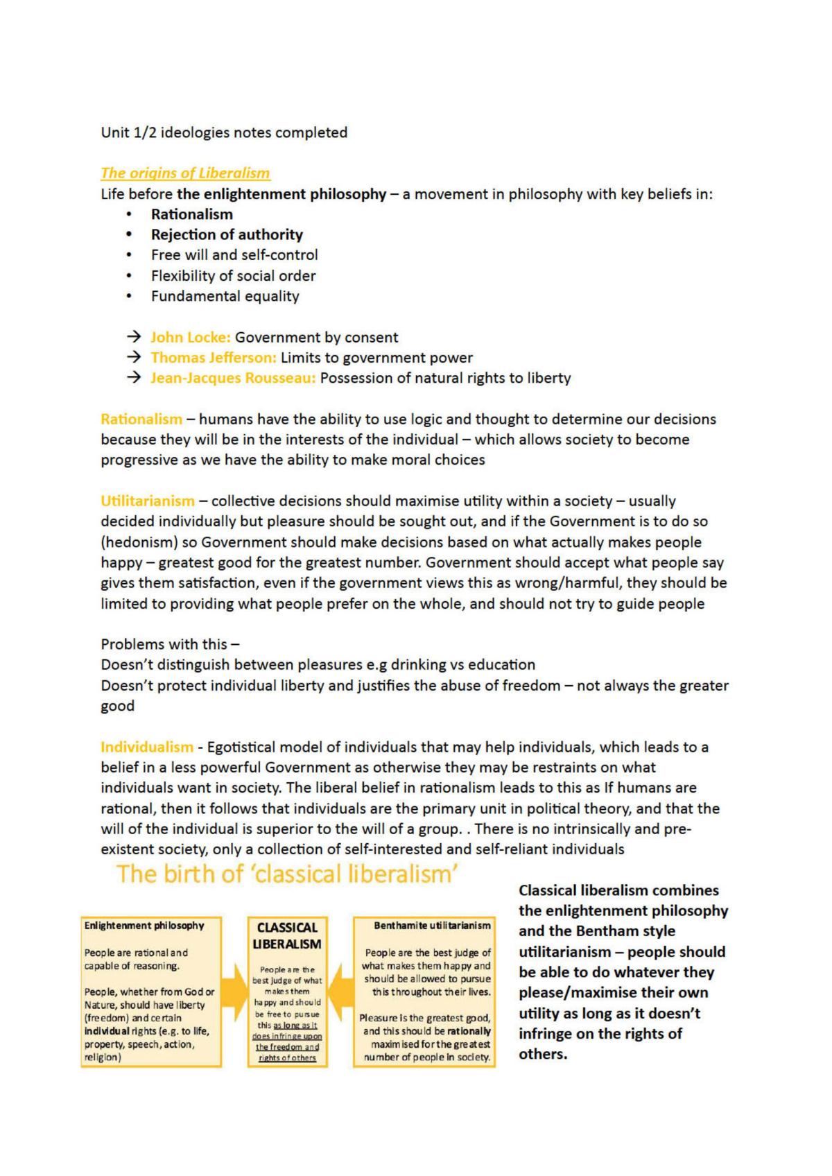 Ideologies Notes - Page 1