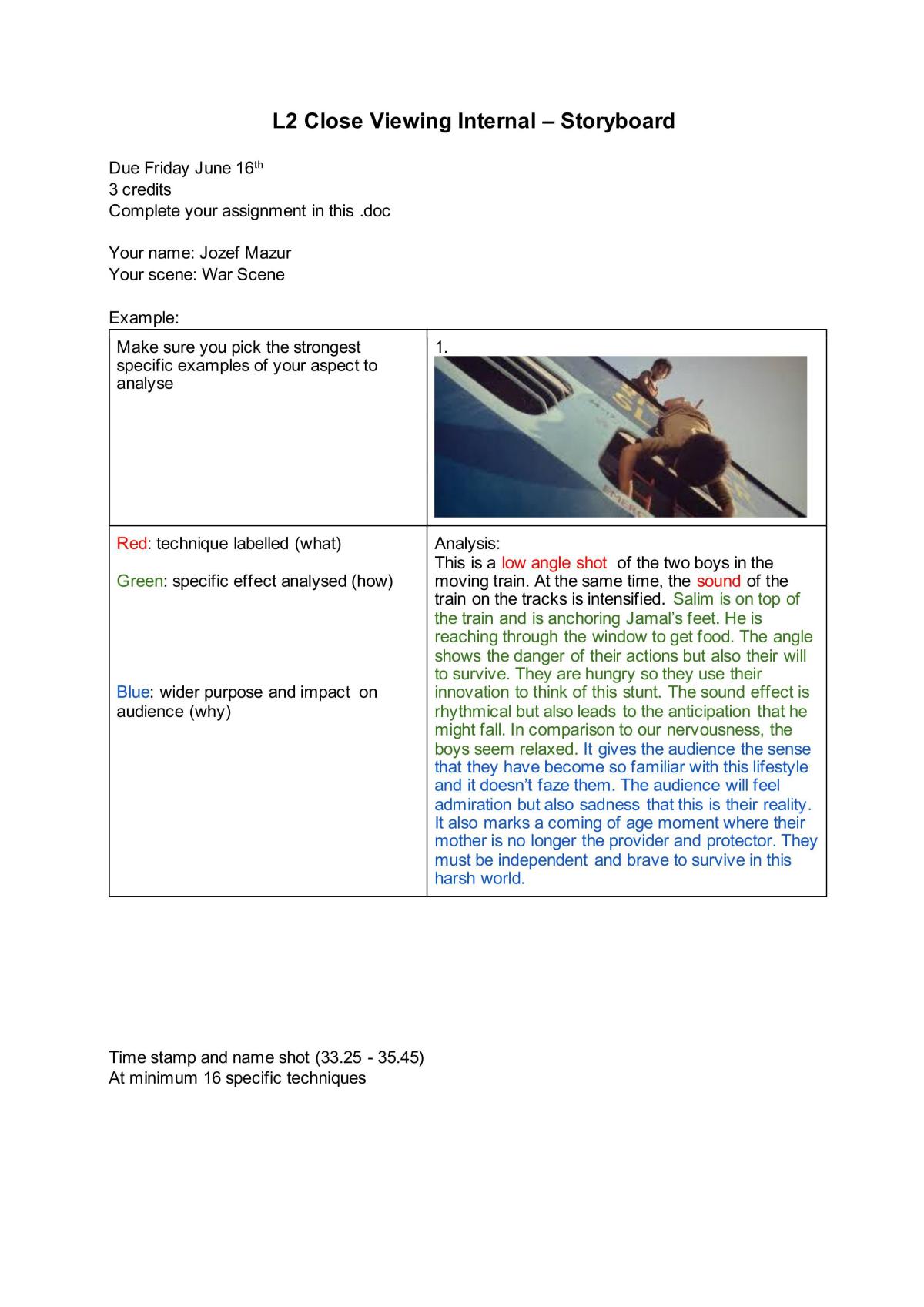NCEA Level 2 - Close Viewing - Page 1