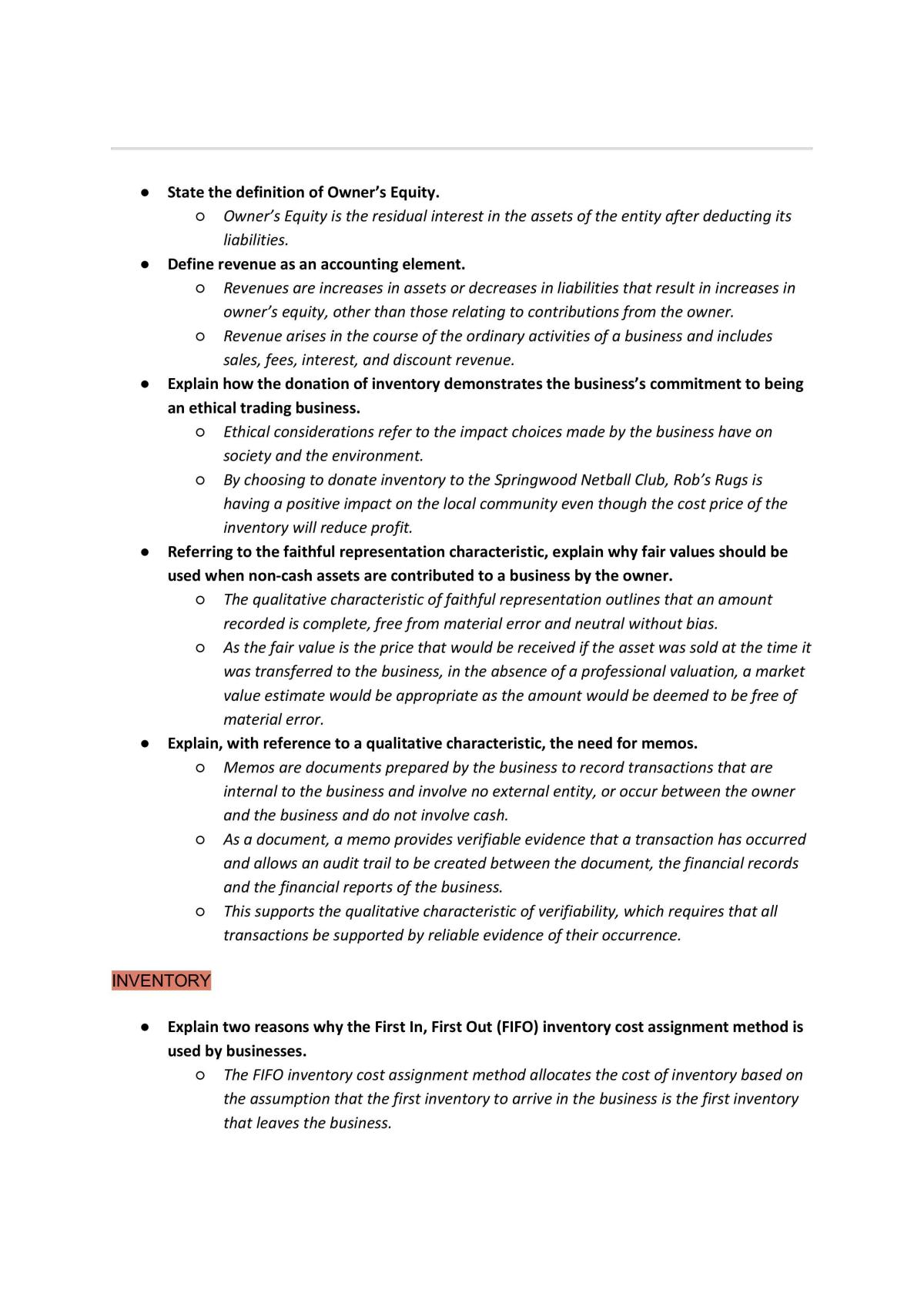 Accounting Theory Units 3 and 4 - Page 1