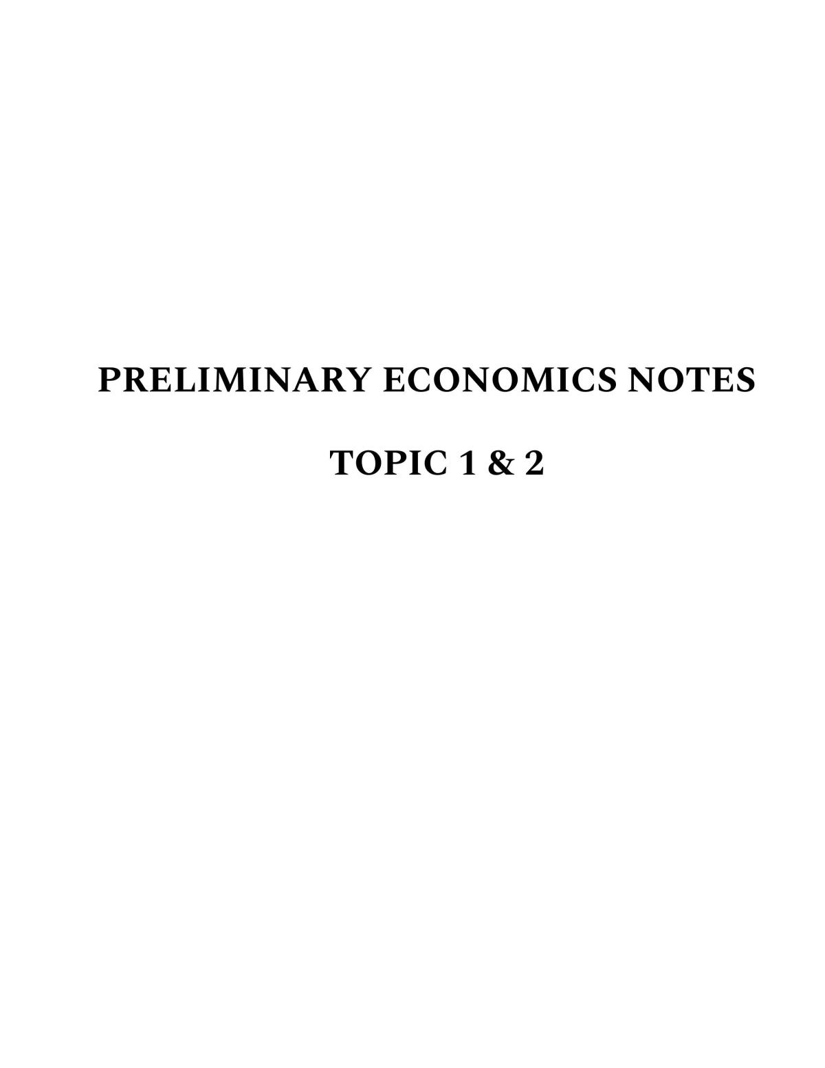 Economics Notes - Page 1